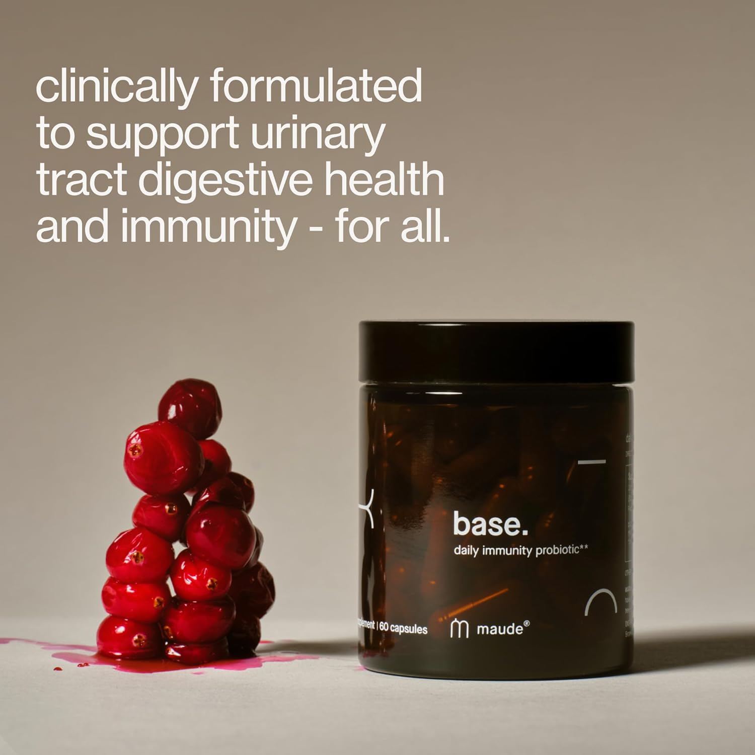 MAUDE Base - Daily Probiotics for Digestive Health & Immune Support - Promote Urinary Tract Health & Nurture Your Gut Microbiome - with Zinc, Vitamin C & PaCran Cranberry Extract (60 Capsules) - Image 3