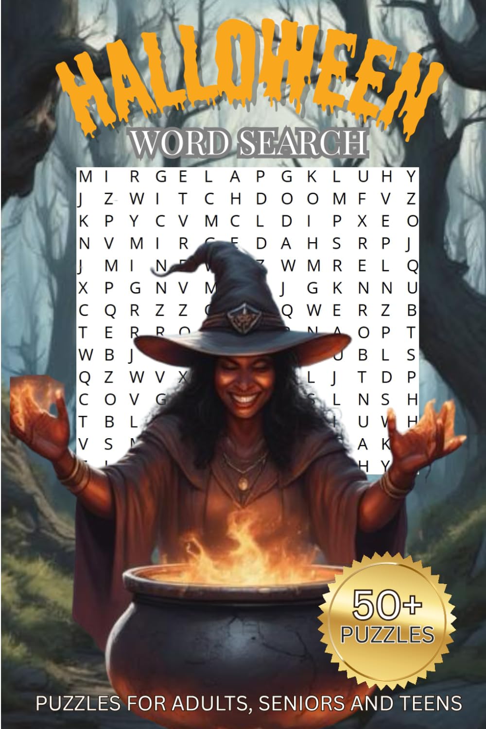Halloween Word Search: 50+ Word Searches with Easy to Read Print about Halloween with more Spooky words —and Solutions! A Festive Fun for Adults, Seniors, and Teens! | 6x9 inches, 110 pages |