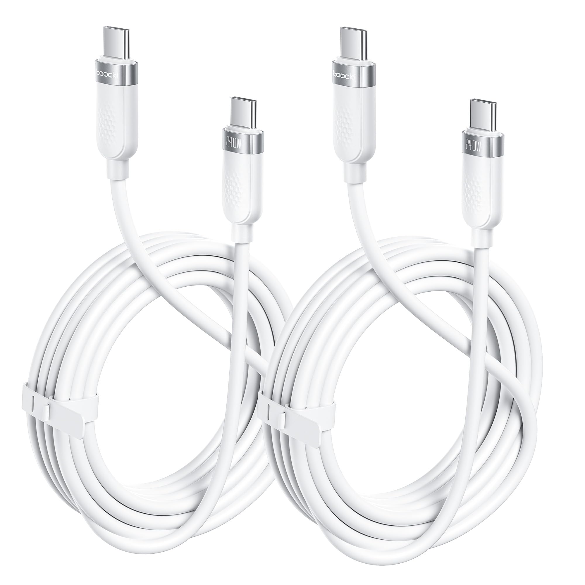 toocki Cavo USB C da 240 W, cavo di ricarica rapida in silicone, confezione da 2, 3 m