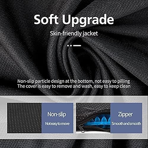 Miniatura 7 de Helishy Cojín de gel para asiento, almohadillas de silla de cojín de gel súper grande con funda antideslizante para silla de ruedas para el hogar,