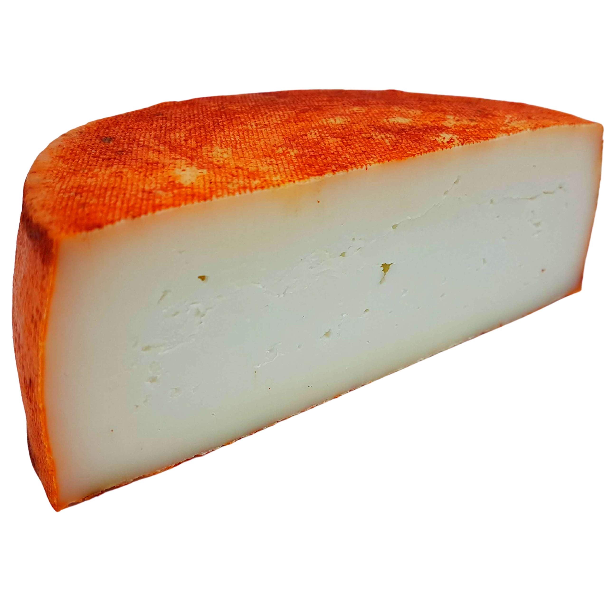 Queso de Cabra Curado al Pimentón - Queso Extremeño - Elaborado con leche pasteurizada de Cabra - Peso Aproximado 800 gramos - Madurado De 45 días a 2 meses, con Pimentón de la Vera.