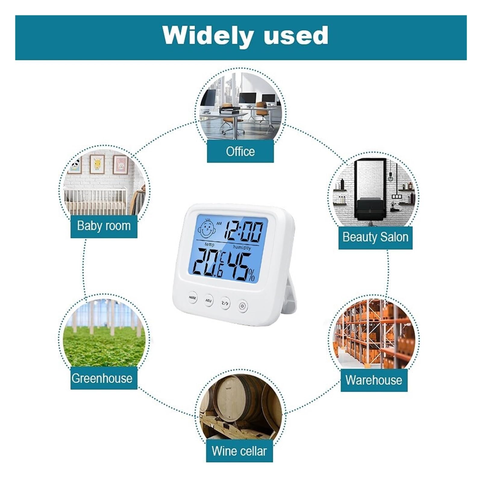 LCD Digital Temperatura habitación de bebé medidor de Humedad retroiluminación hogar Interior higrómetro electrónico termómetro estación meteorológica