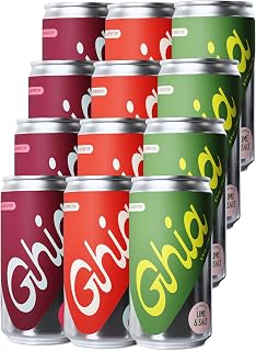 Ghia Non-Alcoholic Le Spritz | Variety 12-Pack | Canned Mocktail & Cocktail Mixer, Zero Proof Sparkling Apéritif with Soothing Herbal Extracts | No Sugar, No Artificial Flavors, Caffeine-Free (Lime & Salt, Soda, Ginger)