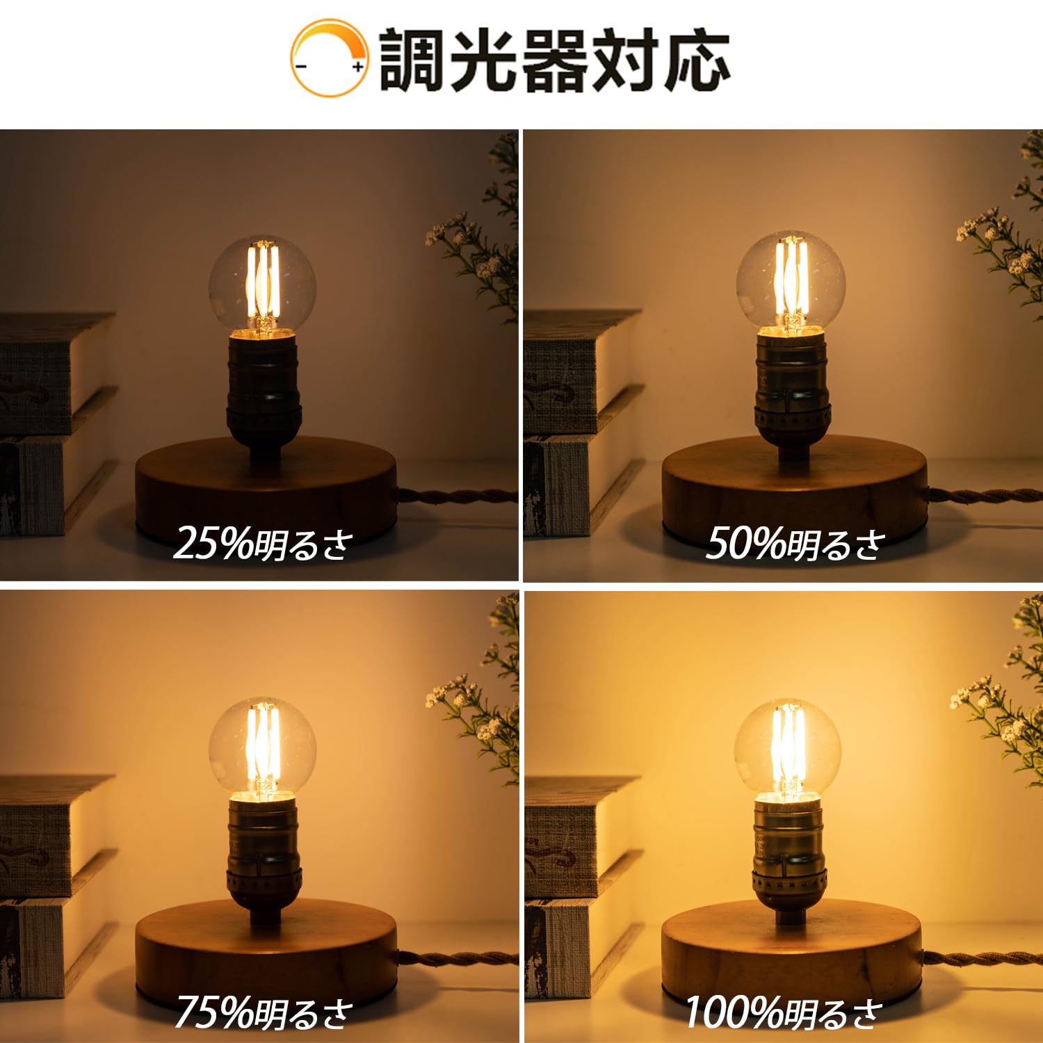 Amazon | E17 LED エジソン電球 調光器対応 4W (40W形相当) 2700K 電球