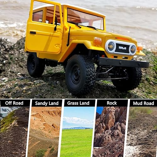 Miniatura 4 de YIKESHU RC Rock Crawler RC Truck 4x4 WPL C34 RTR Mudding Camión de control remoto 2.4Ghz 1/16 RC Crawler todo terreno, camión todoterreno a escala