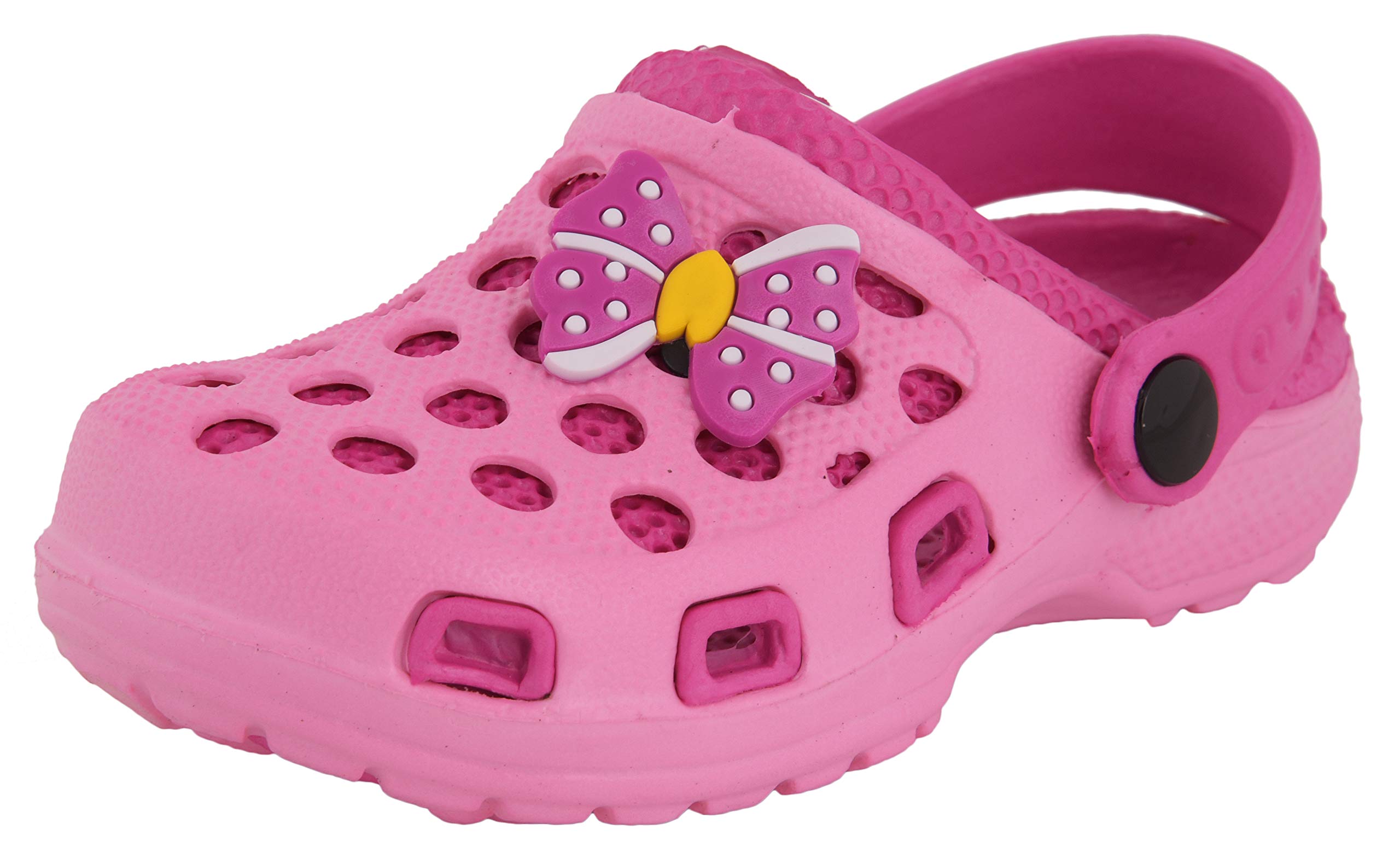 Yellow Bee Butterfly Clogs for Girls, Pink