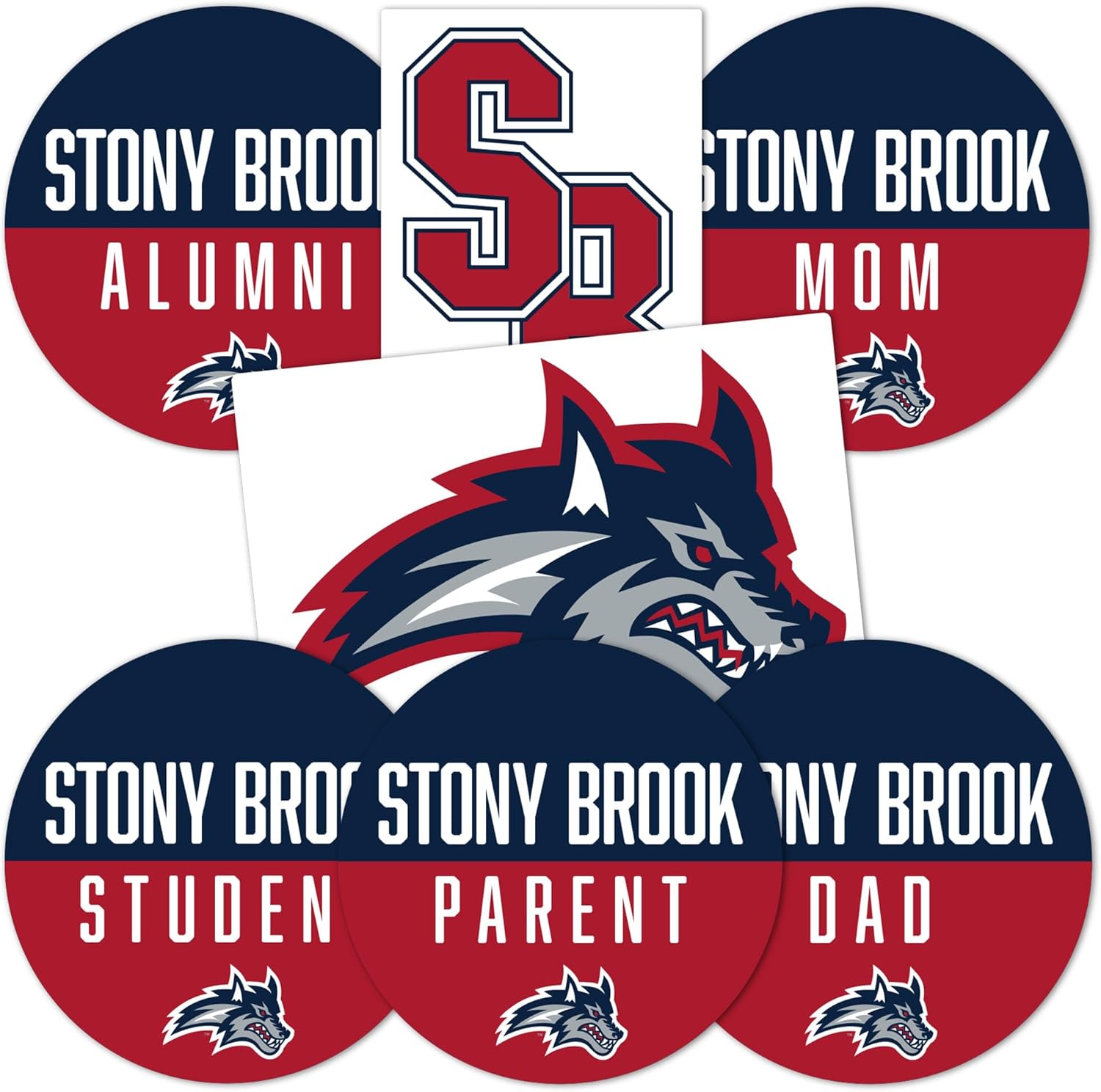 Desert Cactus Stony Brook University Sticker Seawolves Seawolf Vinyl Decals Laptop Water Bottle Car Scrapbook (Round Family)