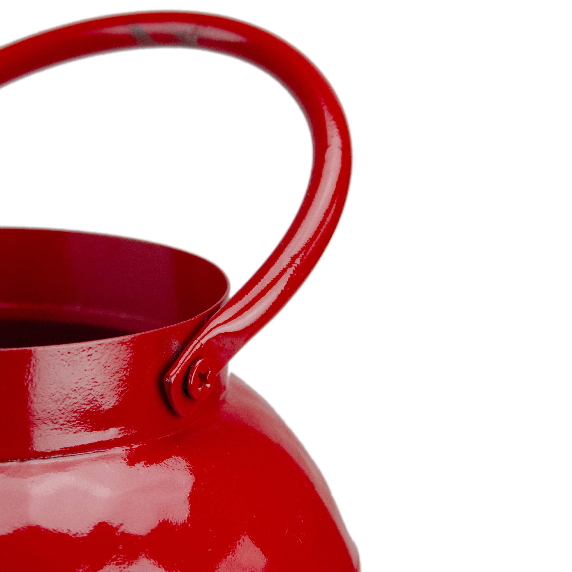 Northlight 10-Inch Red Snowflake Cutout Christmas Candle Lantern- Metal