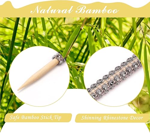 Miniatura 9 de Palitos de bambú de manzana, 24 palitos brillantes de manzana de caramelo con bolsas de caramelo de 30 piezas y 1 rollo de cinta de purpurina de 25