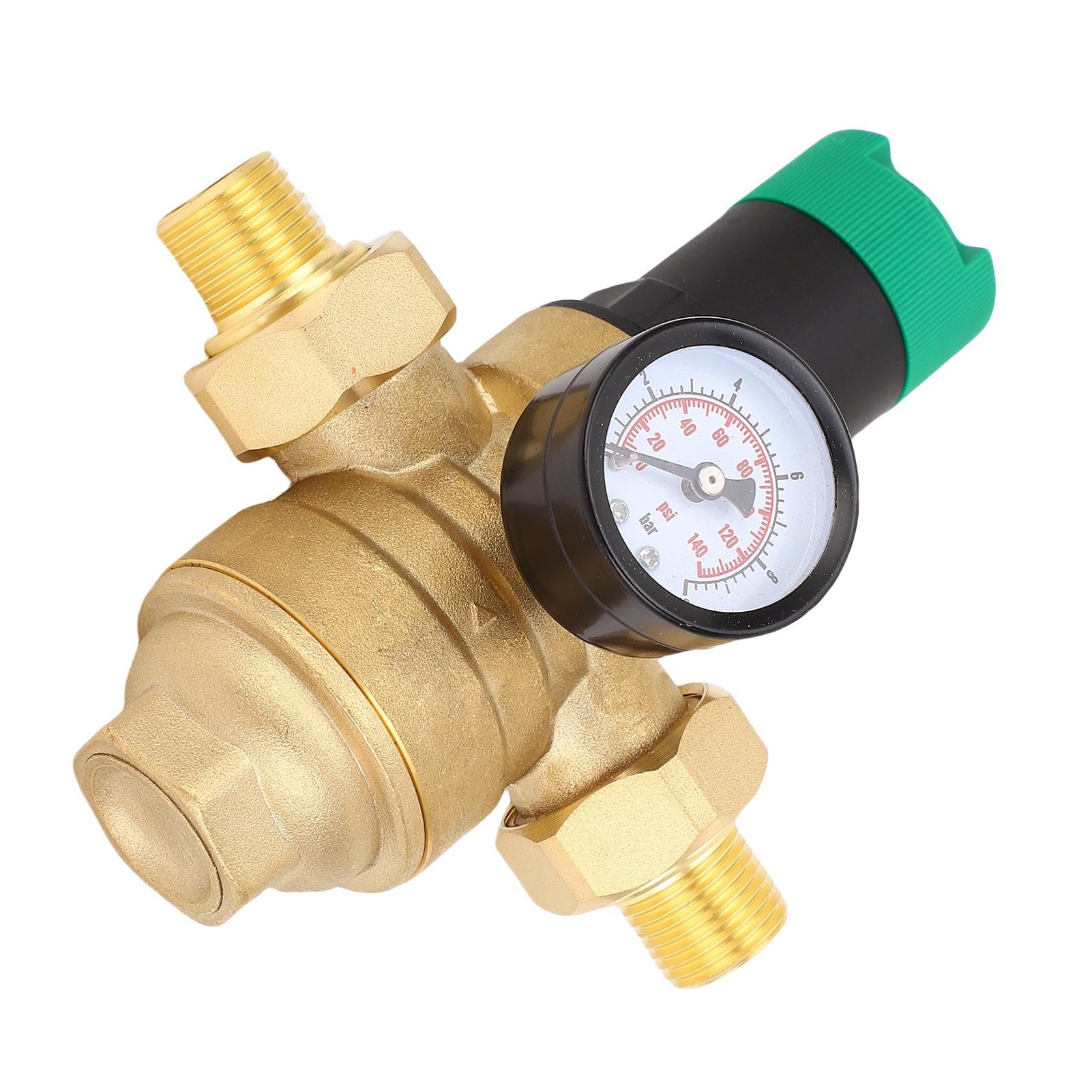 Generic Regulador de Presión de Agua Duradero con Filtro de 40 Micrones y Medidor para Aplicaciones Residenciales e Industriales (1/2 pulgada (DN15))