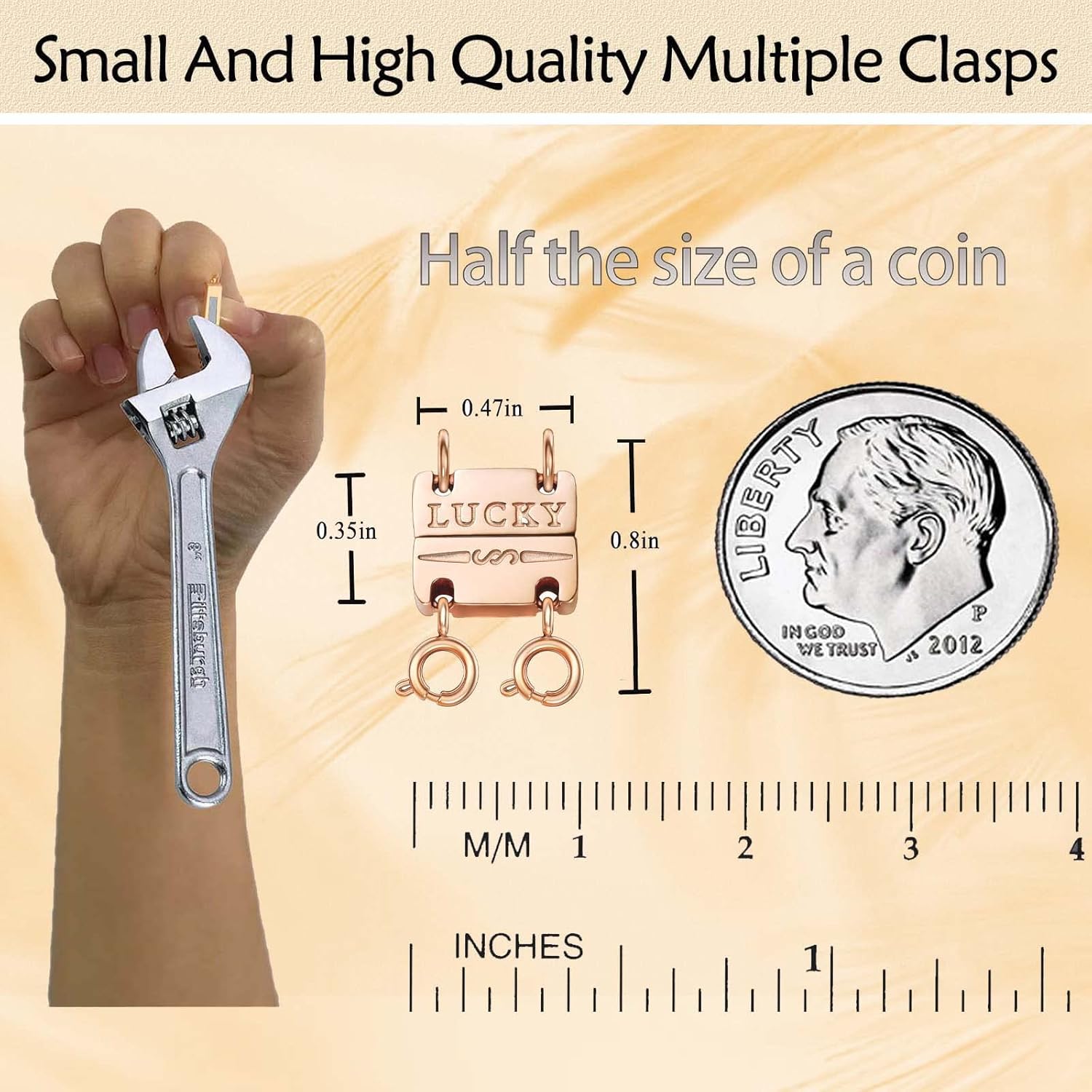 Lucky Necklace Separator for Layering Strong Magnetic Clasps, 14K Gold and Silver Multiple Necklace Clasps for Layered Look - Image 2