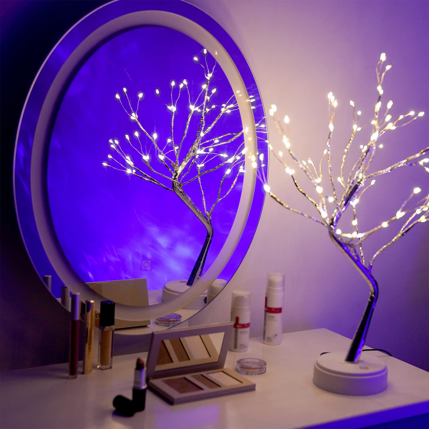 Afenau LED Bonsai Baum - 108 LED Mit Fernbedienung, Warmweiß, USB/Batterie Für Deko