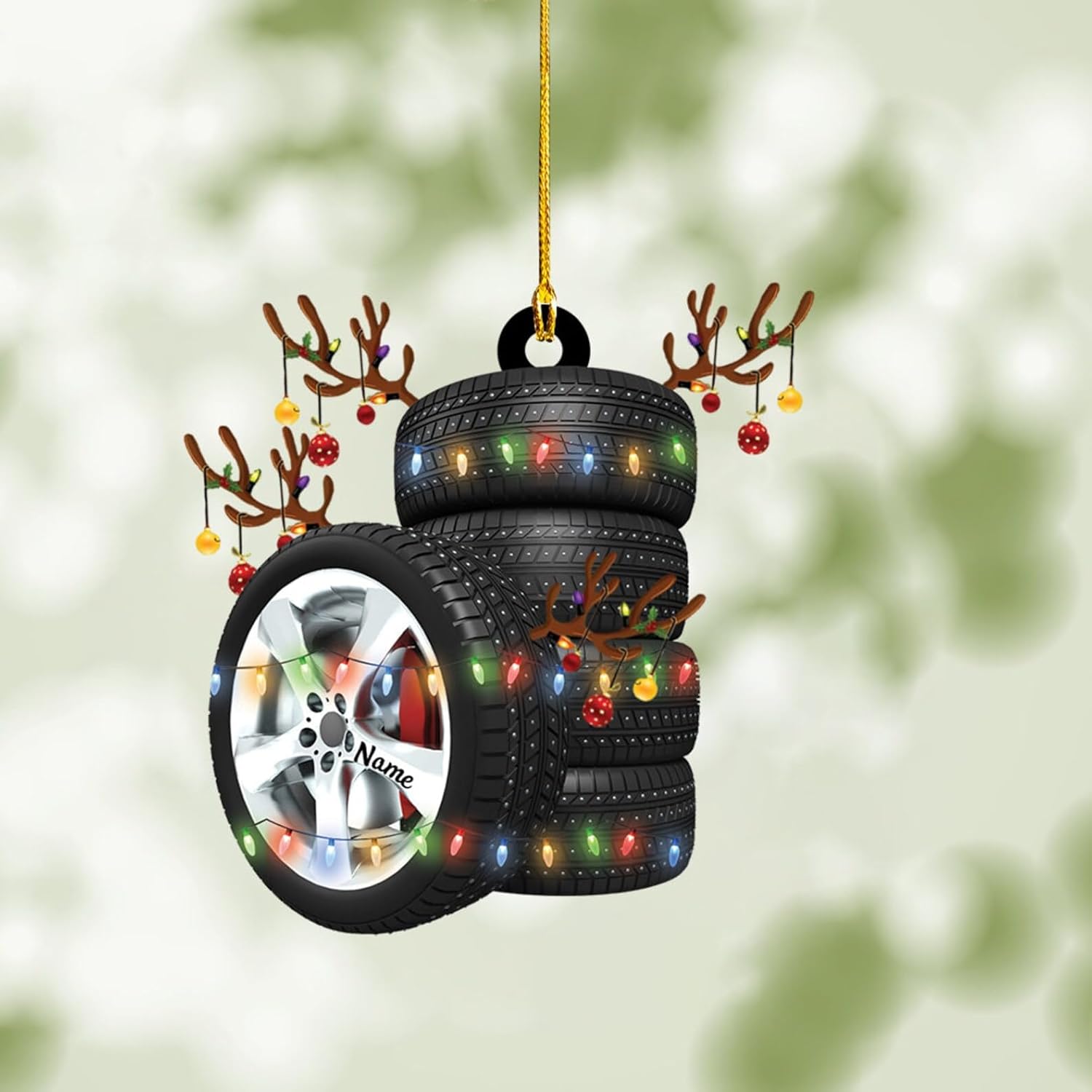 Car Tires Auto Mechanic Christmas Ornament, Car Motor