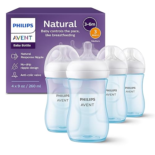 Miniatura 22 de Philips AVENT - Biberón natural con boquilla de respuesta natural, transparente, 9 onzas, paquete de 4, SCY903/04