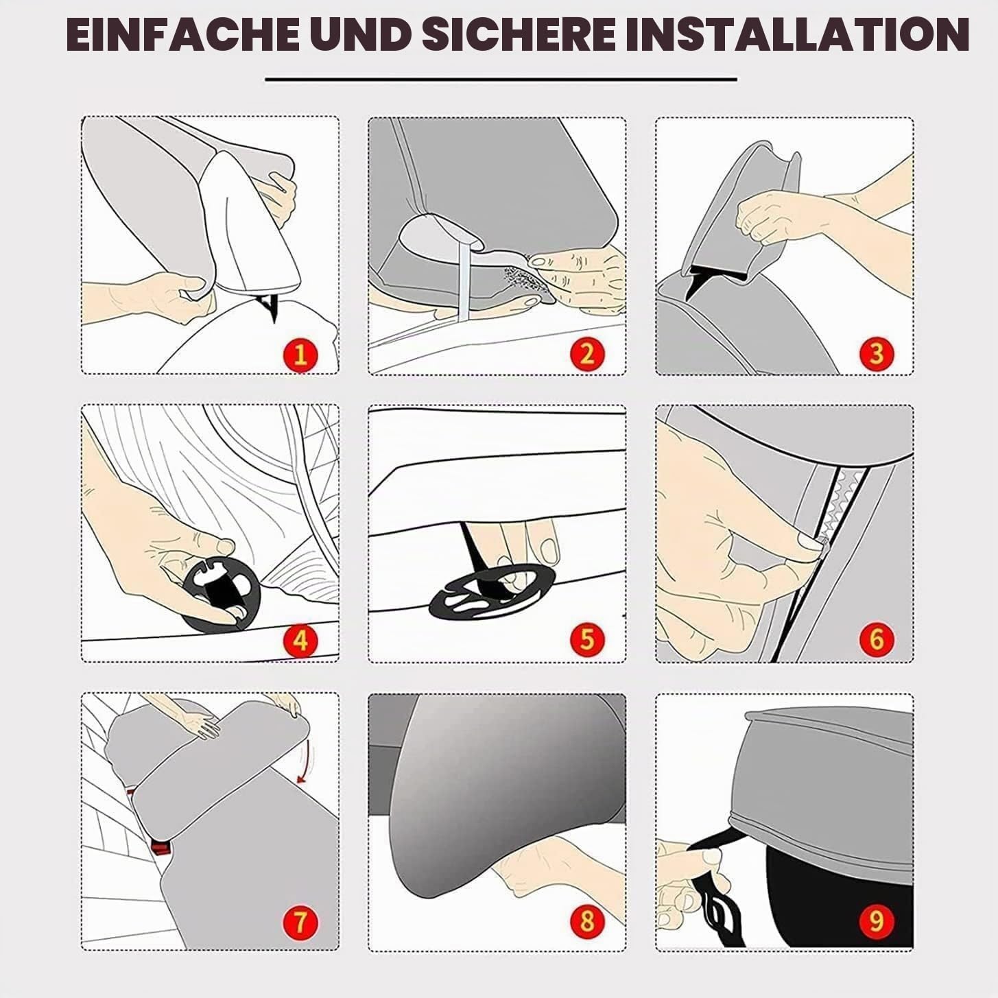 Full Set Auto Sitzbezüge für Mitsubishi ASX (2010-2019), Airbag kompatibel, wasserdicht, komplett vorne und hinten Schonbezüge (Color : Red)