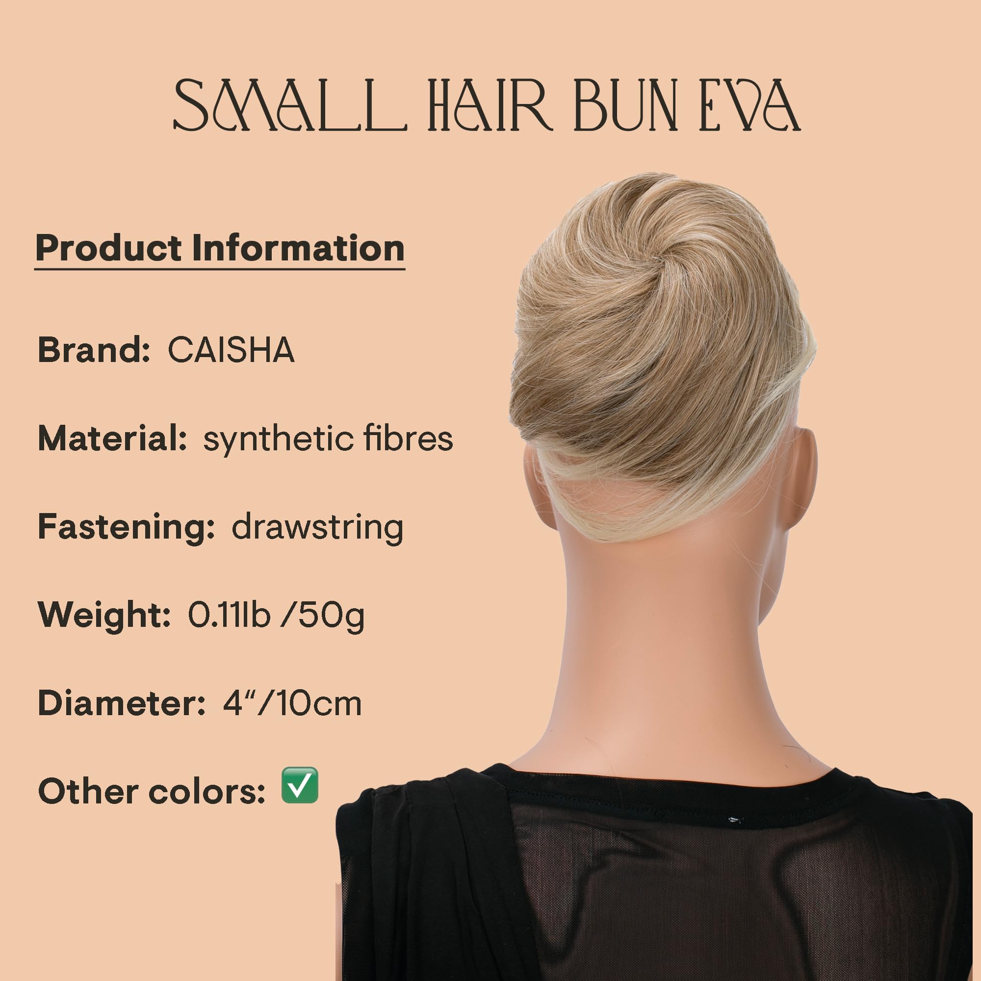 CAISHA Kok warkocz warkocz Hepburn-Bun elastyczne włosy Updo blond mieszanka DC17