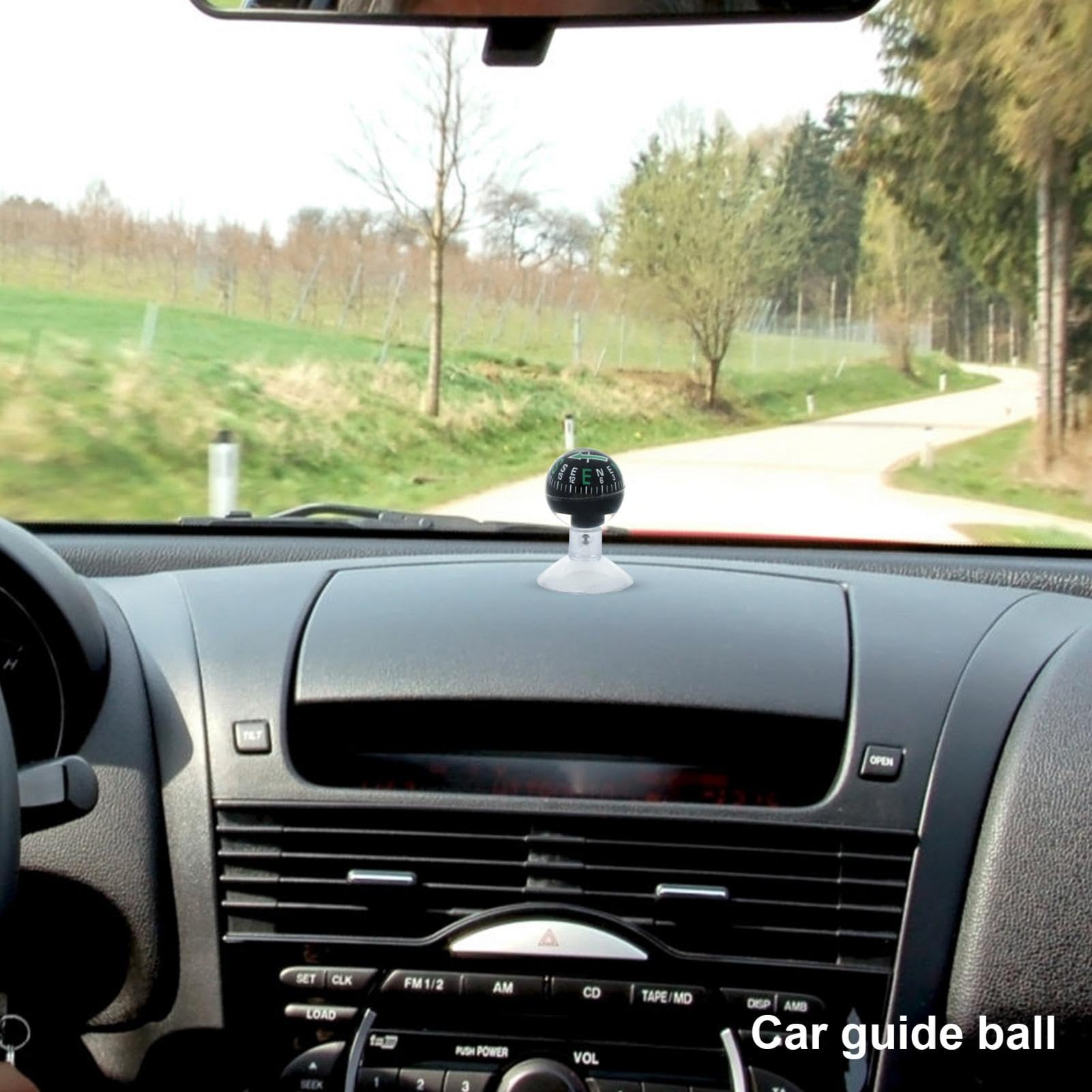 Brújula Para Coche Con Ventosa – Transparente Y Con Forma De Bola, Ideal Para Salpicadero, Barco O Camión