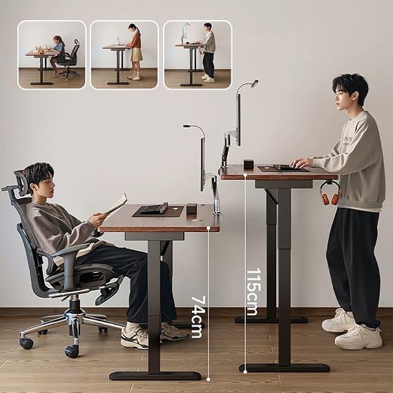 Standing Desk Height Adjustable, Stand Up Desk with 3 Memory Presets, Anti-Collision Computer Desk, Gaming Desk with Sedentary Reminder(140x60cm/55.1x23.6in)
