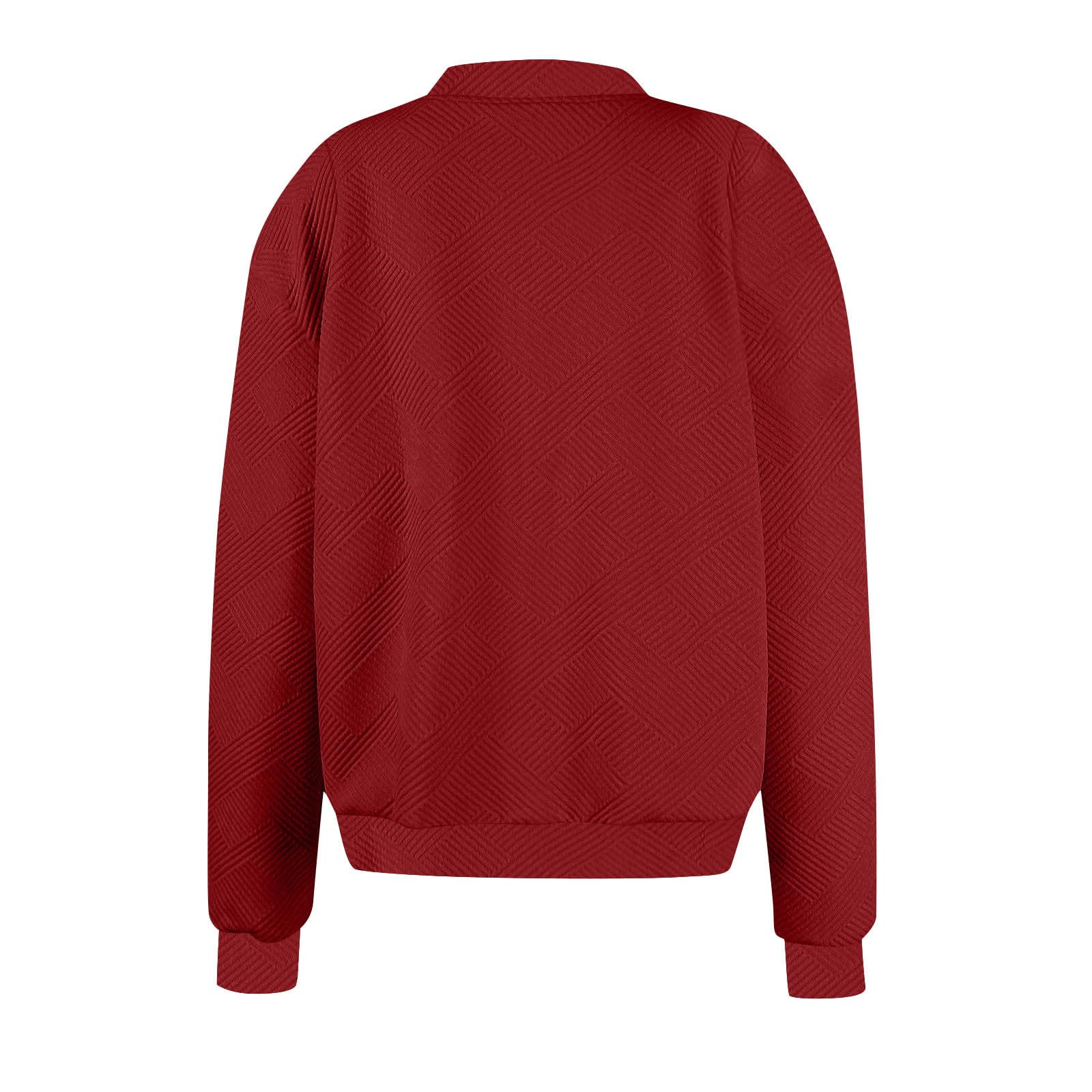 HAOLEI Sudaderas Mujer Sin Capucha Chaqueta Chándal con Cremallera Cuello Redondo Sudaderas Manga Larga con Bolsillo Color Sólido Sweatshirt Informal Sueltos Cómoda Outwear Otono Invierno 2025