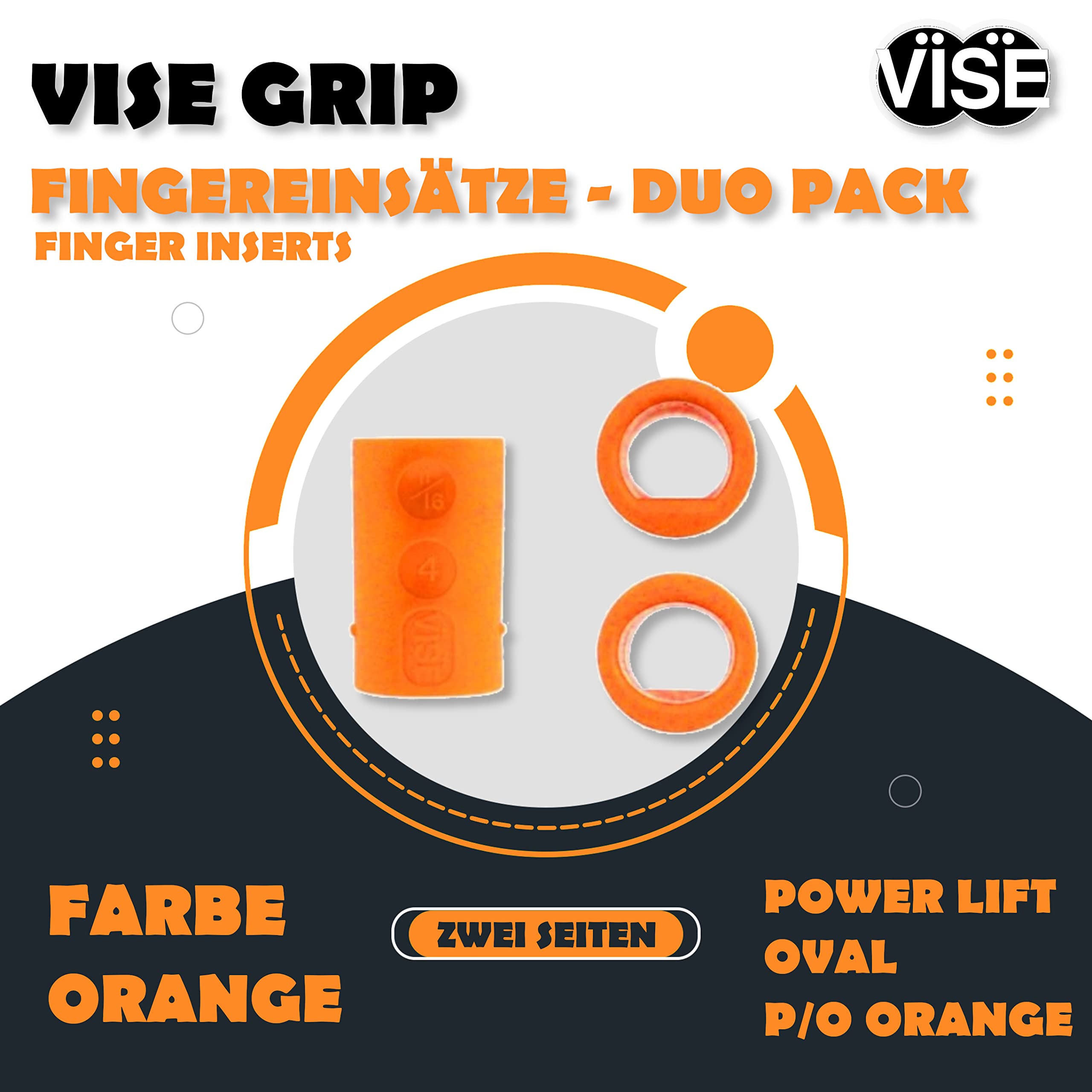 Vise Grip - Inserti per dita P/O - Power Lift/Ovali - Inserti in gomma per una palla da bowling - Duo Pack - Manici durevoli con due lati - Vestibilità ridotta - Diverse dimensioni e colori