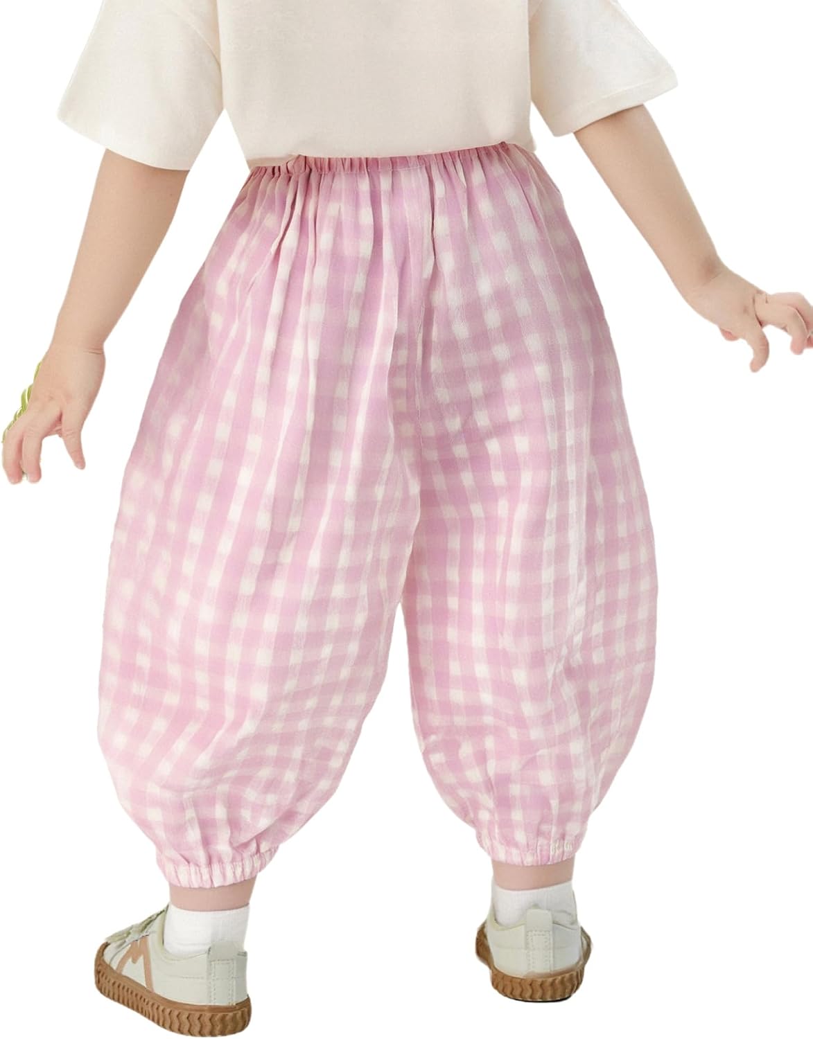 Baby Kids Unisex Checkered Plaid Gingham Pants Breathable Summer Pants Casual Sweatpants Bottoms