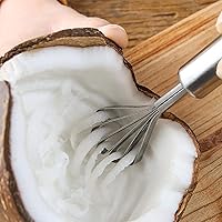 Vista 4 de Raspador de coco, 2 ralladores de coco, herramienta de eliminación de carne de coco, herramienta de eliminación de carne de coco de acero