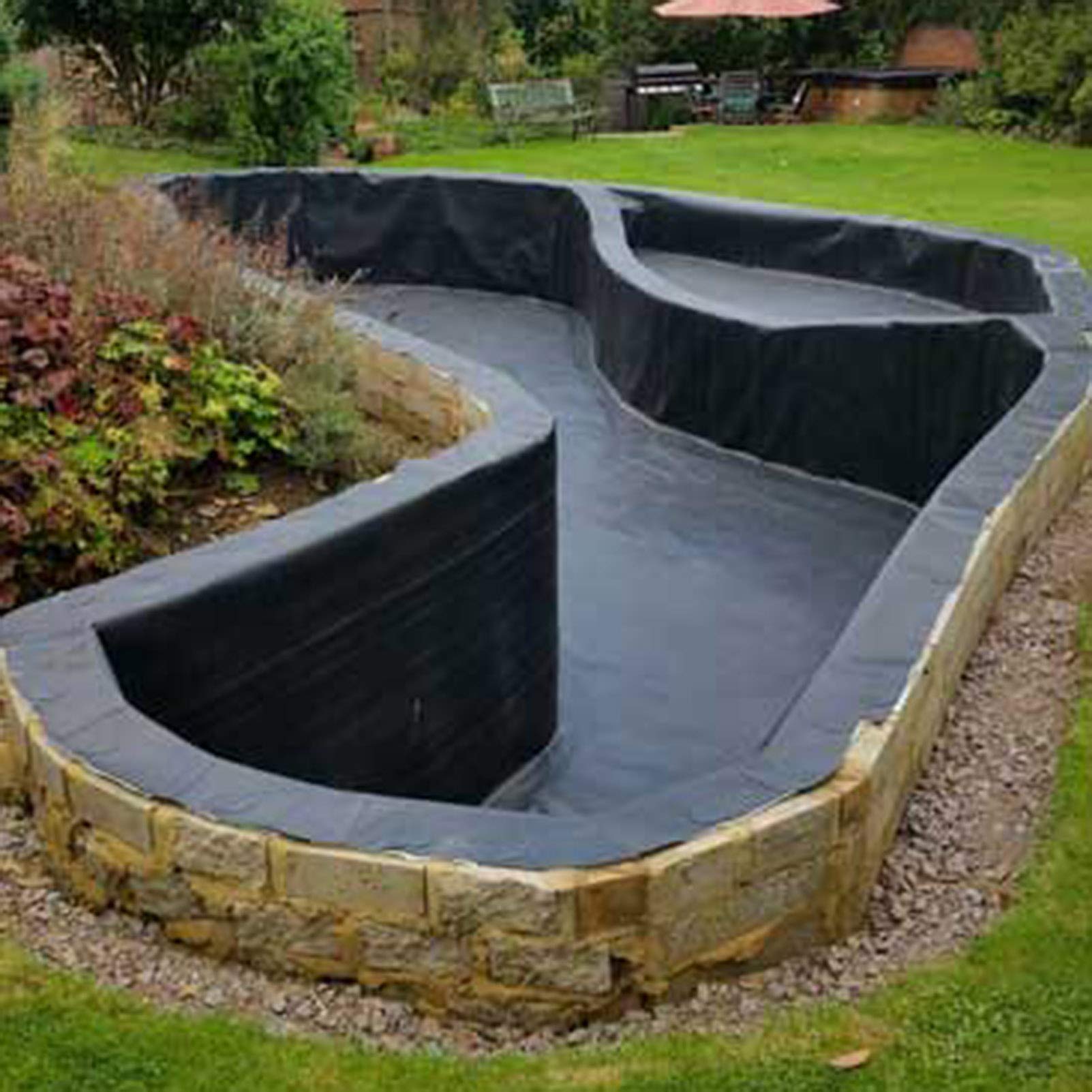 Genérico Revestimiento Impermeable de HDPE para estanques de Peces: lámina paisajística Duradera para Patios, Piscinas, estanques de jardín y protección de taludes fluviales (40S - 0,4 mm)