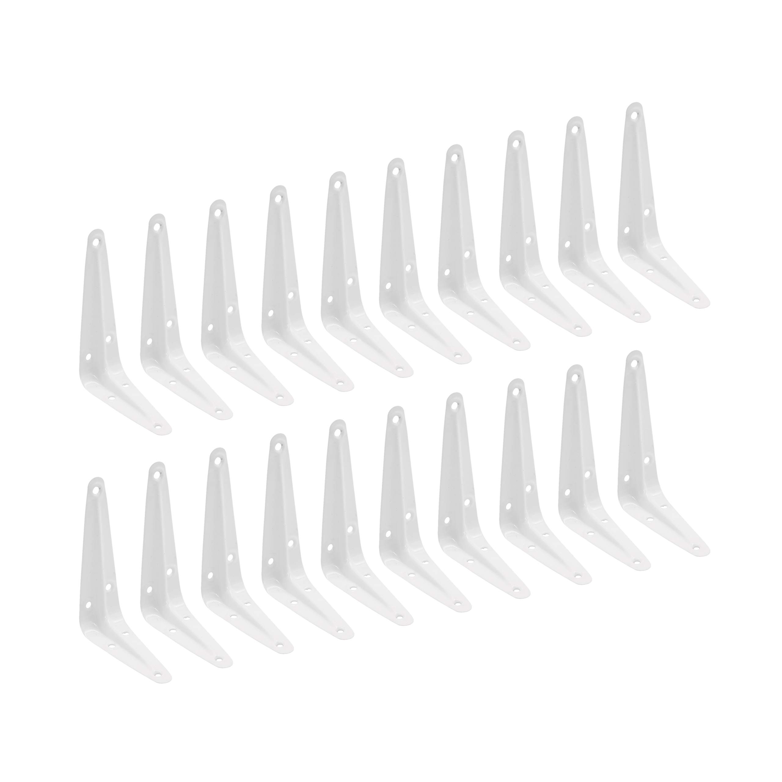 Eai White London Shelf Brackets | 100X75mm / 4X3 Inch | Shelving Support Bracket | Pack Of 20