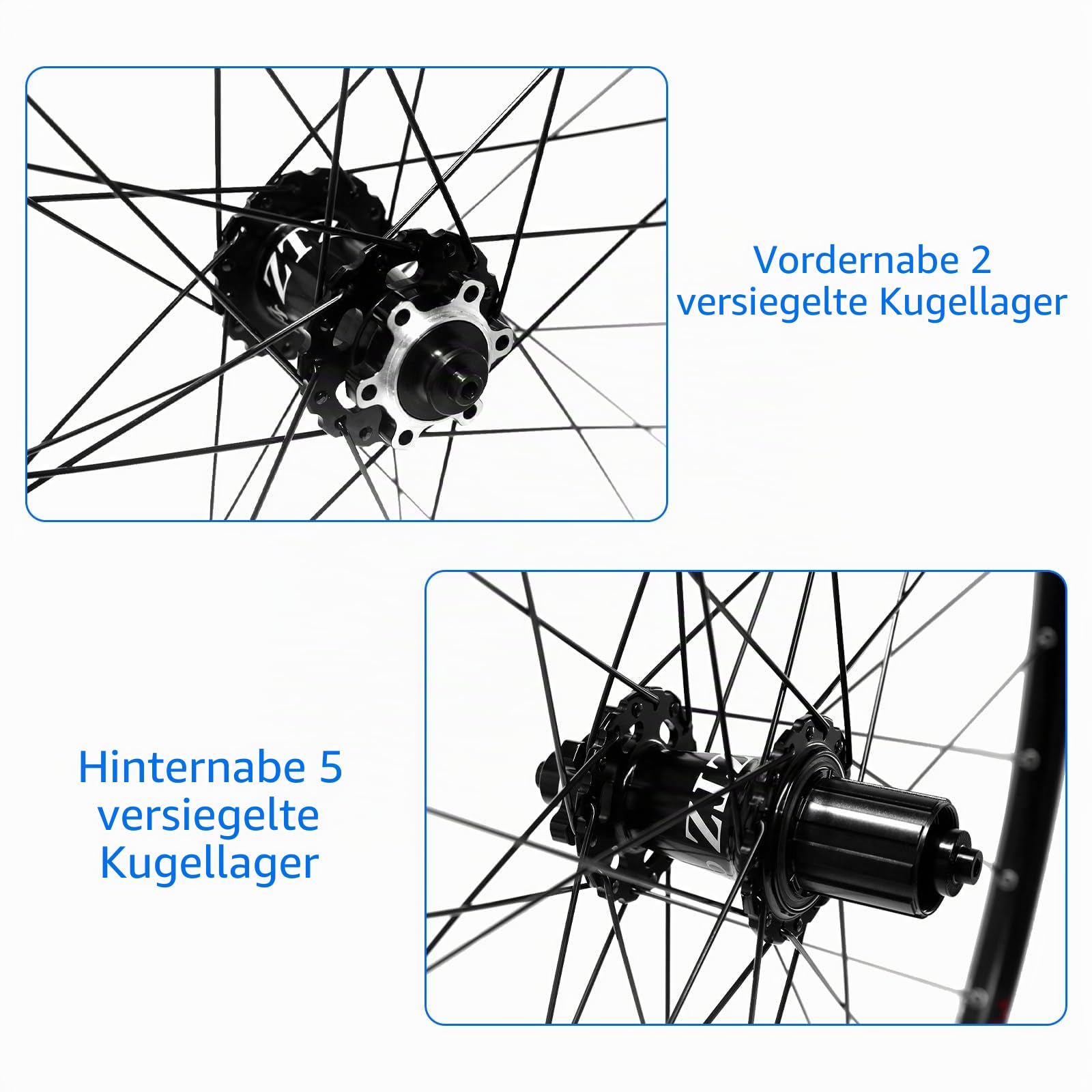 Mountain Bike Wheelset, Ultralight Aluminum Alloy Rim, 32H High Strength Bicycle Wheels, Quick Release Disc Brake, MTB Wheel Set, Compatible with 7-12 Speed Cassette