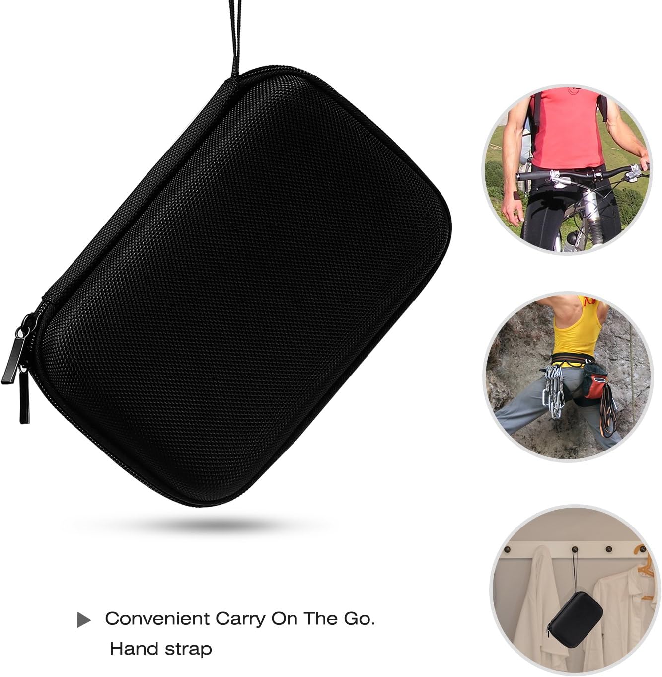 MoKo 5-Inch GPS Carrying Case, Portable Hard Shell Protective Pouch Storage Bag for Car GPS Navigator Garmin/Tomtom/Magellan with 5" Display - Black