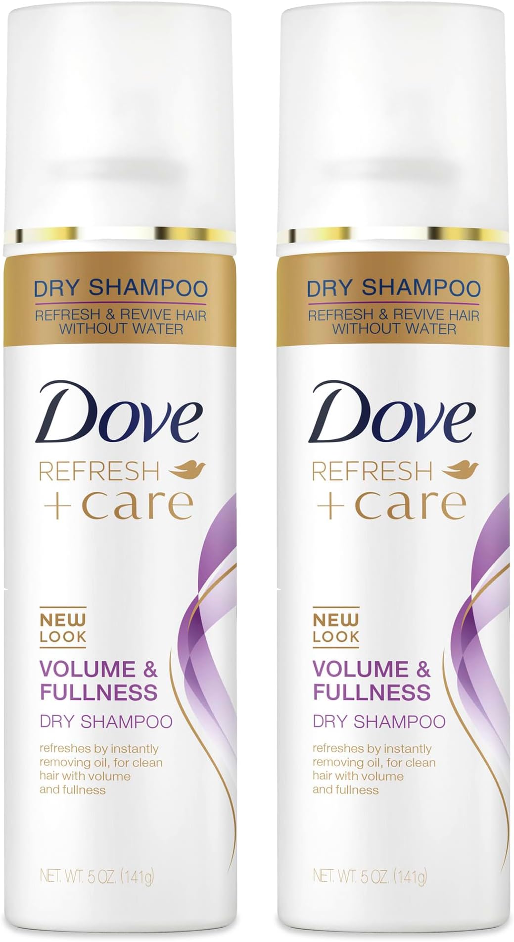 Dove Dry Shampoo Spray, Volume & Fullness, Absorbs Oil to Refresh Hair Without Washing, 5 oz (2-Pack)