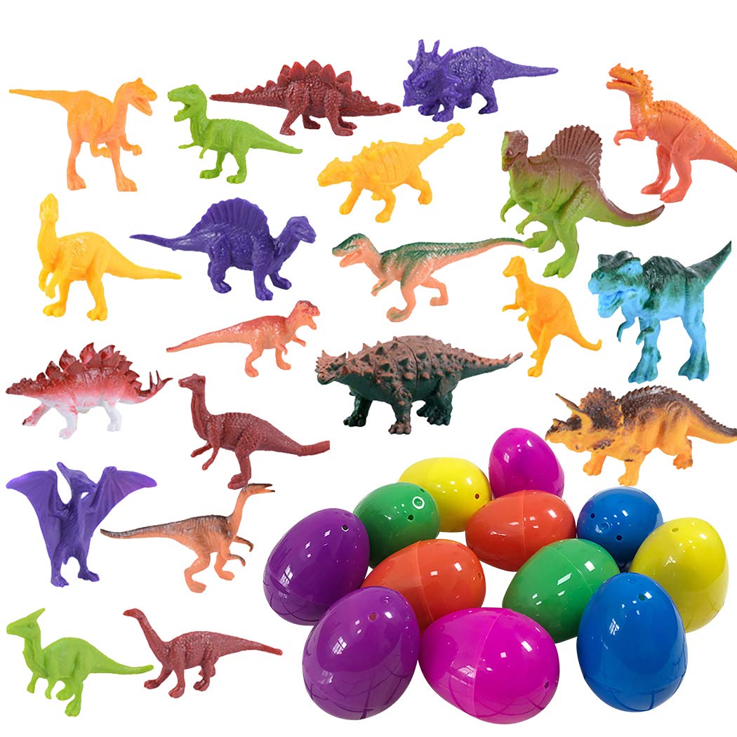 12PCS Easter Egg Decorative Funny Easter Toy Easter Surprise Egg with Dinosaur Toy