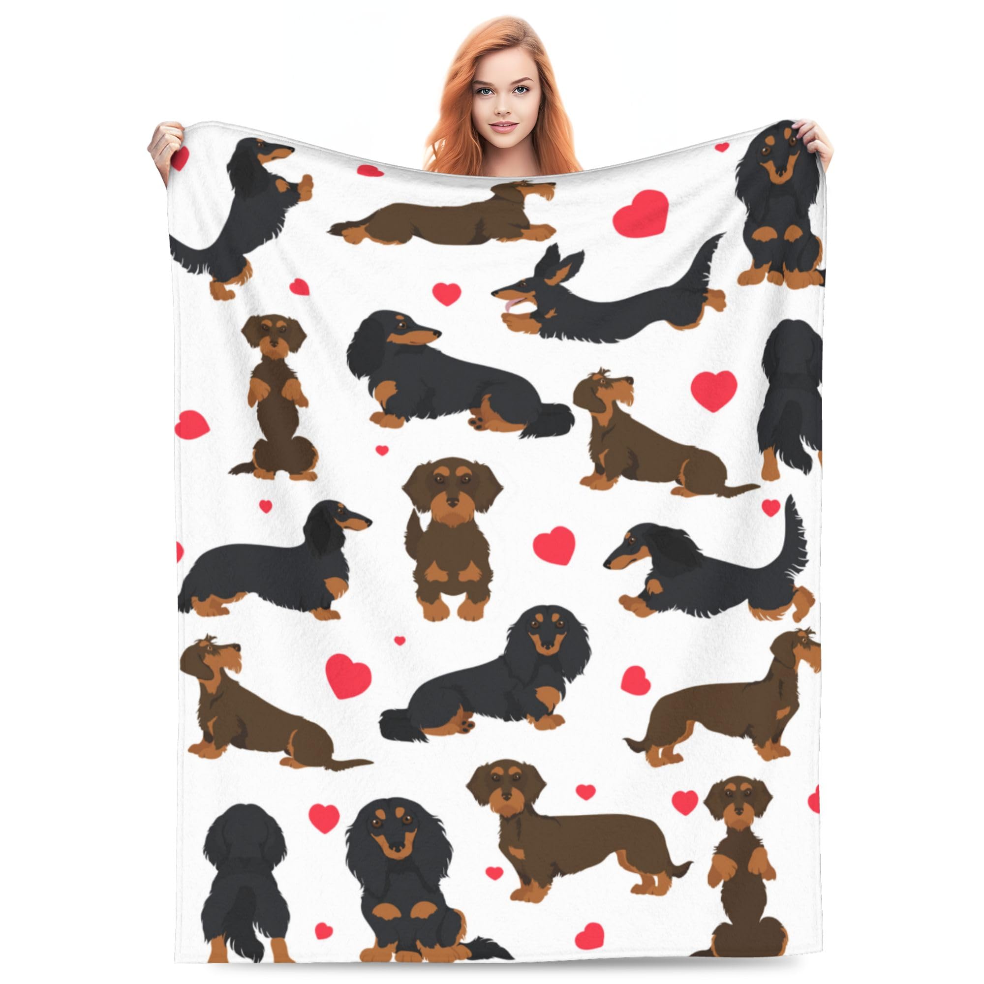Manta de perro salchicha, regalo para niños y adultos, amantes de los perros salchicha, suave, cálida, ligera, acogedora, linda manta de perro salchicha para cama, sala de estar, sofá,