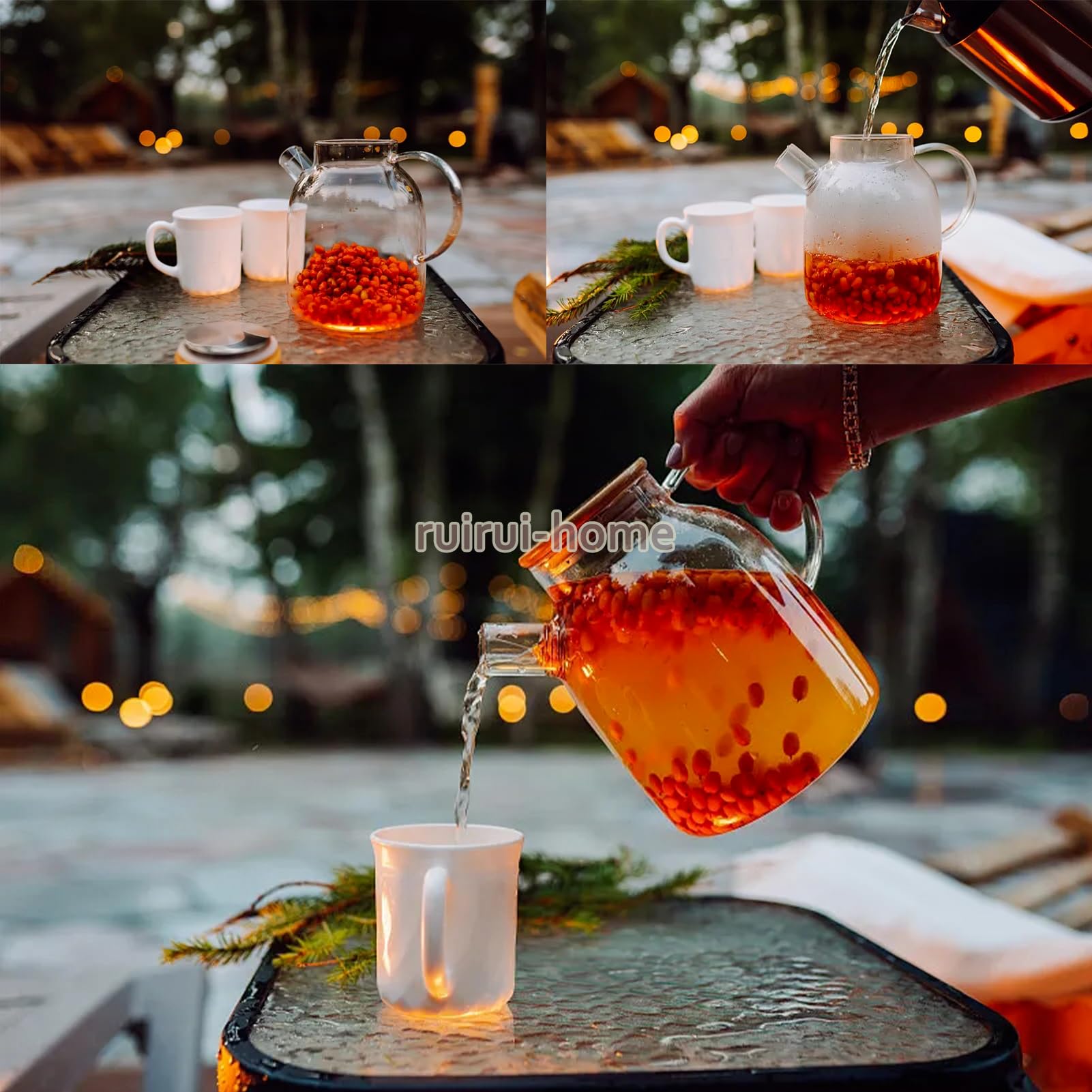 Amazon.co.jp: ガラスポット ピッチャー 耐熱ガラス 直火対応 大容量