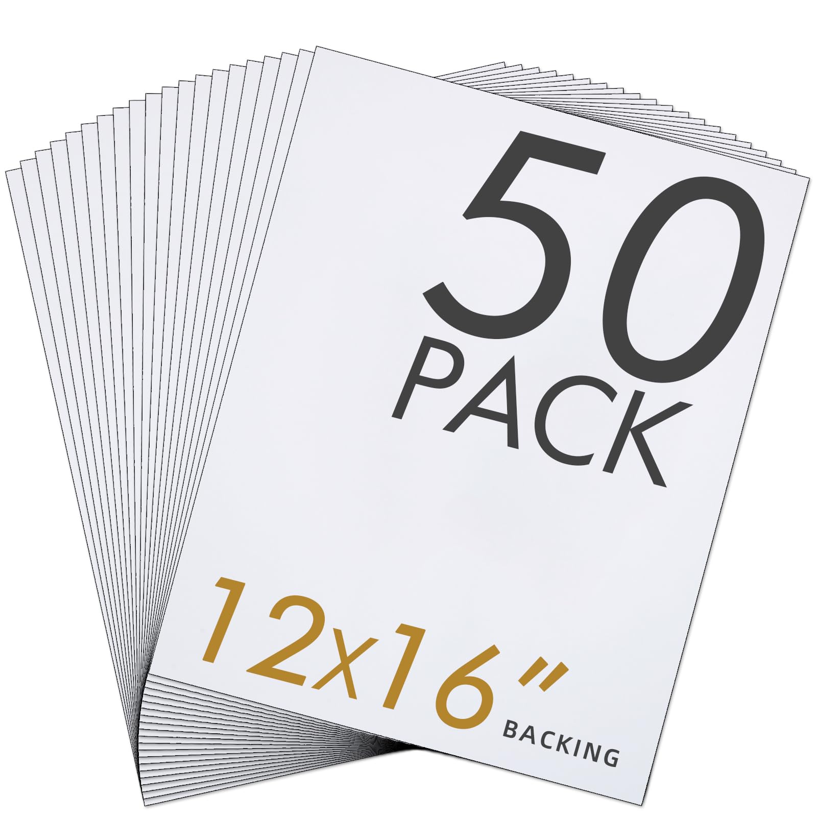 Falling in Art 50Pack Acid-Free Mat Boards,12x16 Uncut White Backing Boards