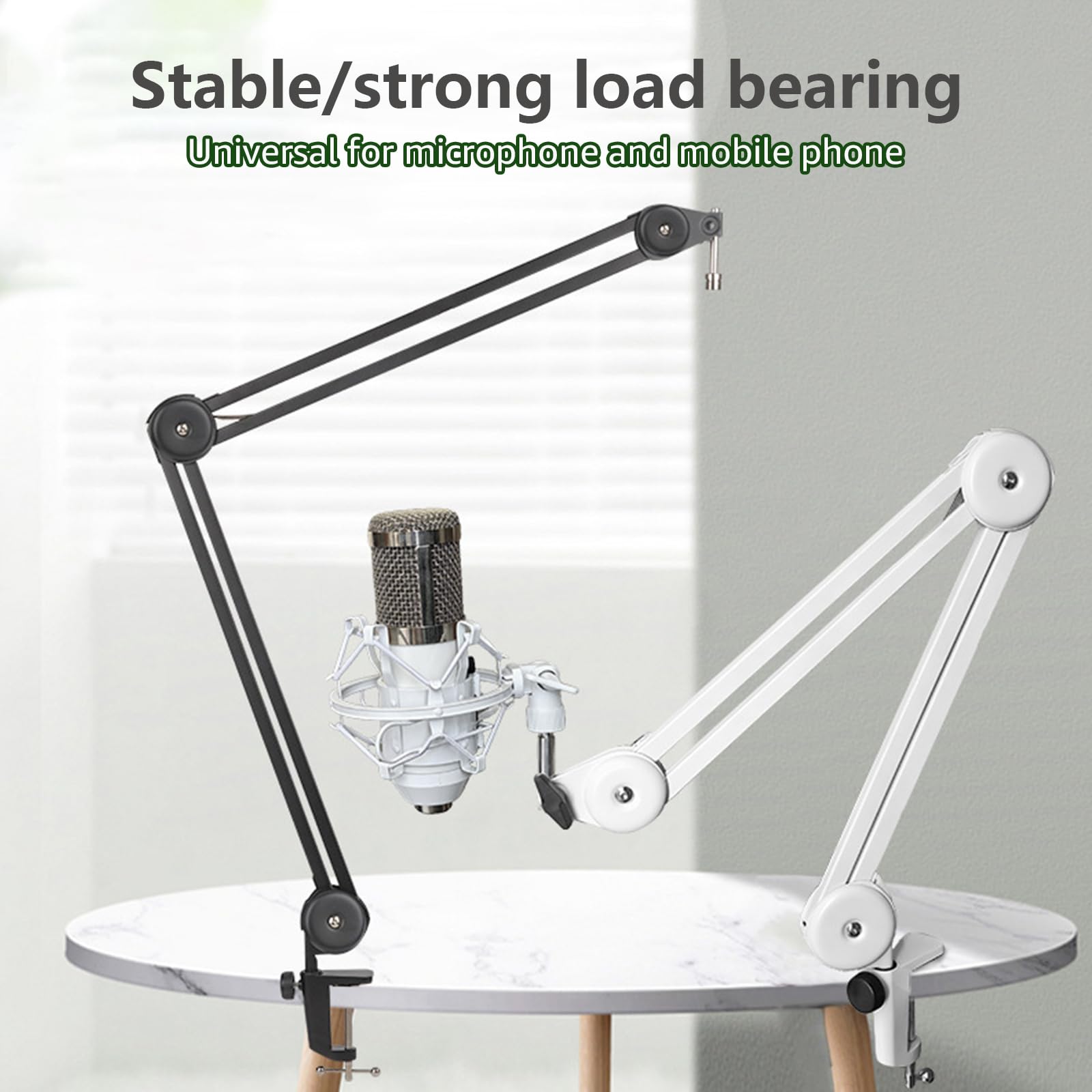 Mikrofon Aufhängungsgalgen, Desktop Mikrofonhalter mit drehbarem Arm, mit/ohne stoßfester Halterung, Tischmontage Mikrofonständer