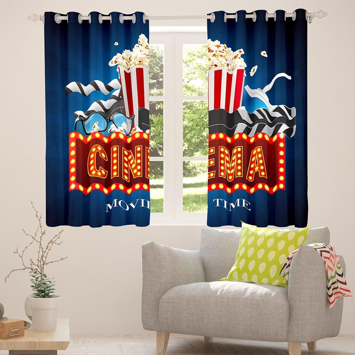 Feelyou Movie Theater Cinema Curtains Bedroom 2 Panels 42 x 90 Inch image 4
