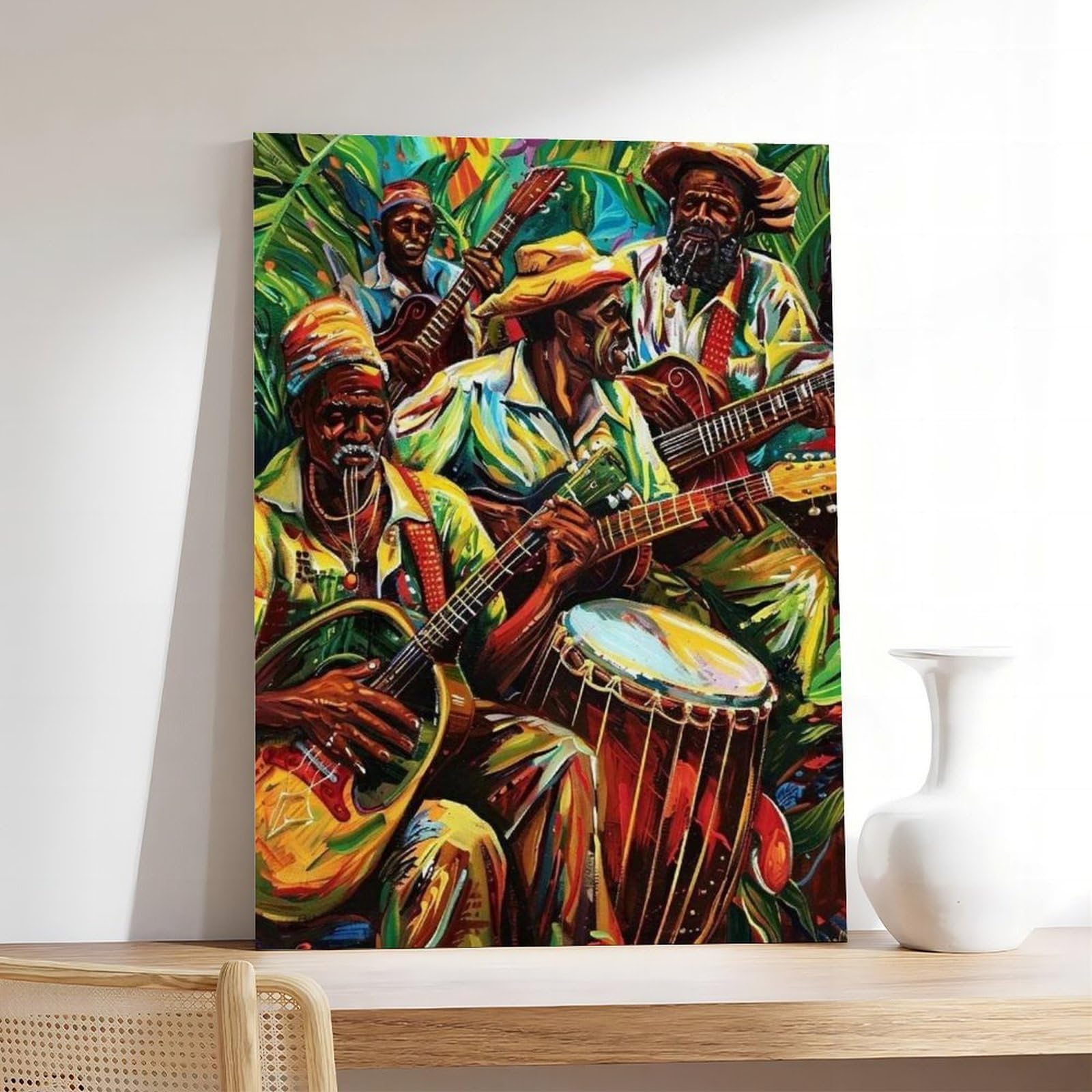 Poster su tela con musicisti reggae giamaicani, decorazione per camera da letto, ufficio, stanza, regalo, 40 x 60 cm