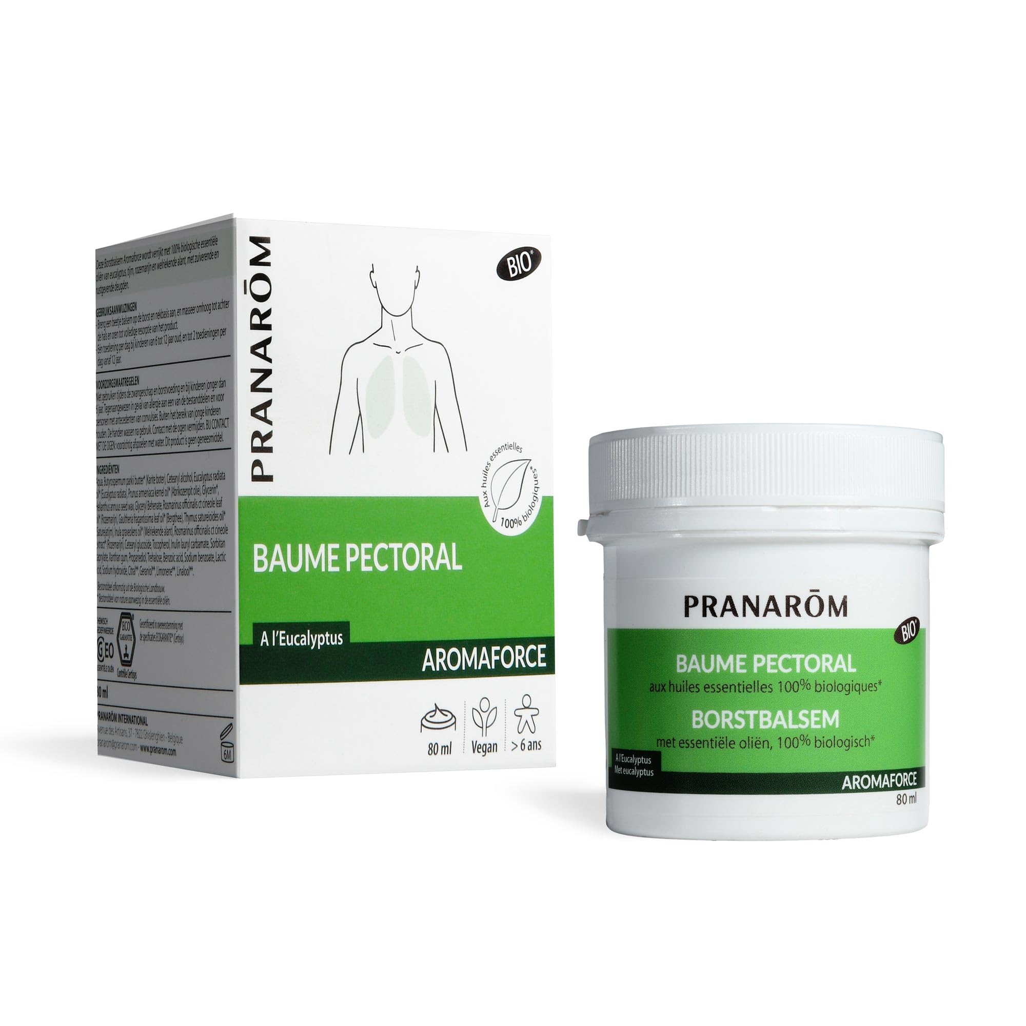 Pranarôm Aromaforce Baume Pectoral Eucalyptus Bio 80 ml