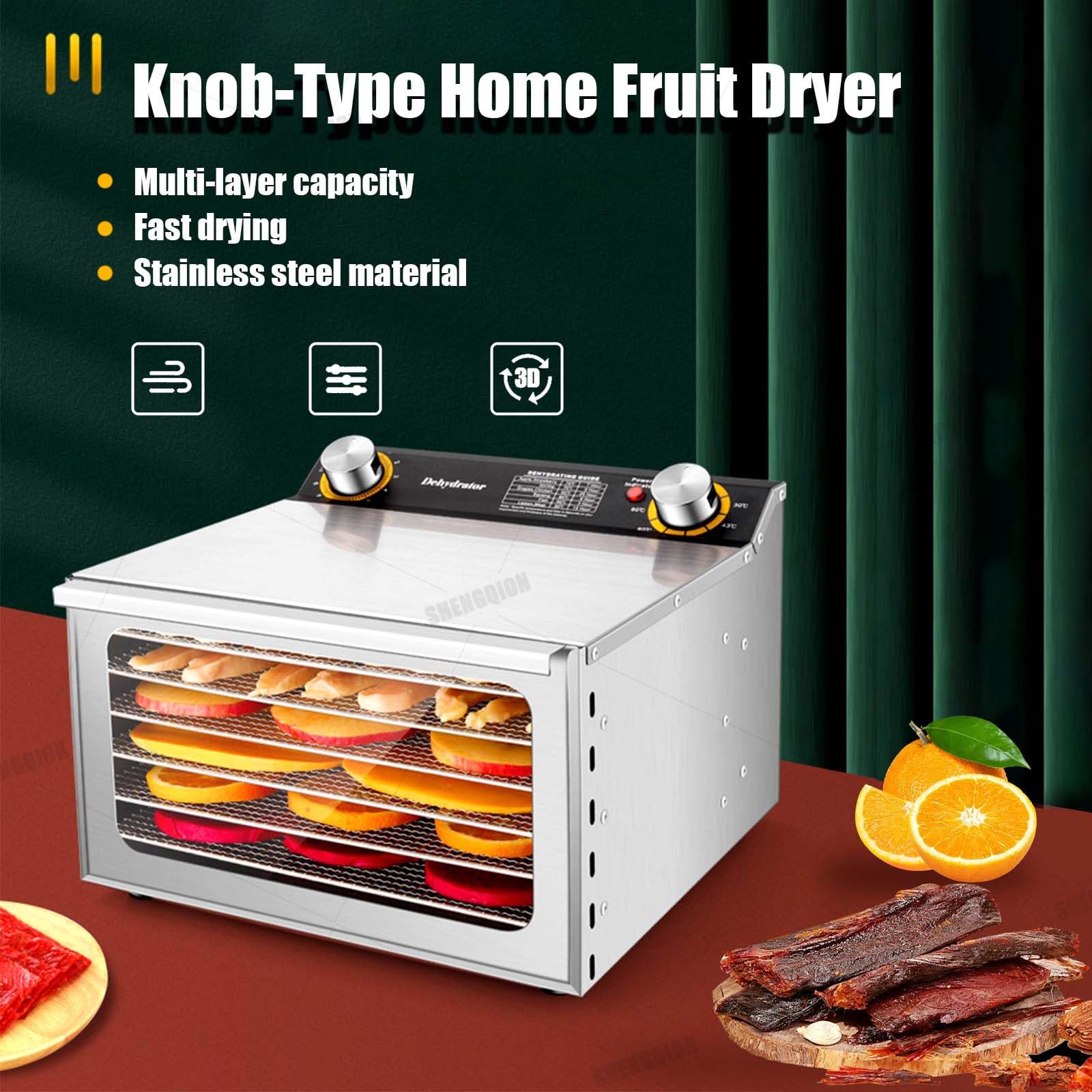 Disidratatore Alimentare Avanzato per Uso Domestico, Essiccatore Multi-Vassoio Acciaio Inox con Timer e Termostato Regolabile, per Preparare Jerky, Frutta Secca, Verdura e Erbe(8 Tray)