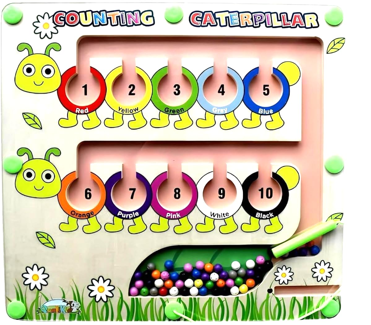 Magnetic Color and Number Maze - Magnetic Puzzles for Toddlers for Over 3 Years - Montessori Toys for Toddlers - Wooden Puzzle Board for Toddler - Montessori Busy Board for Kids Learning - STEM Toys