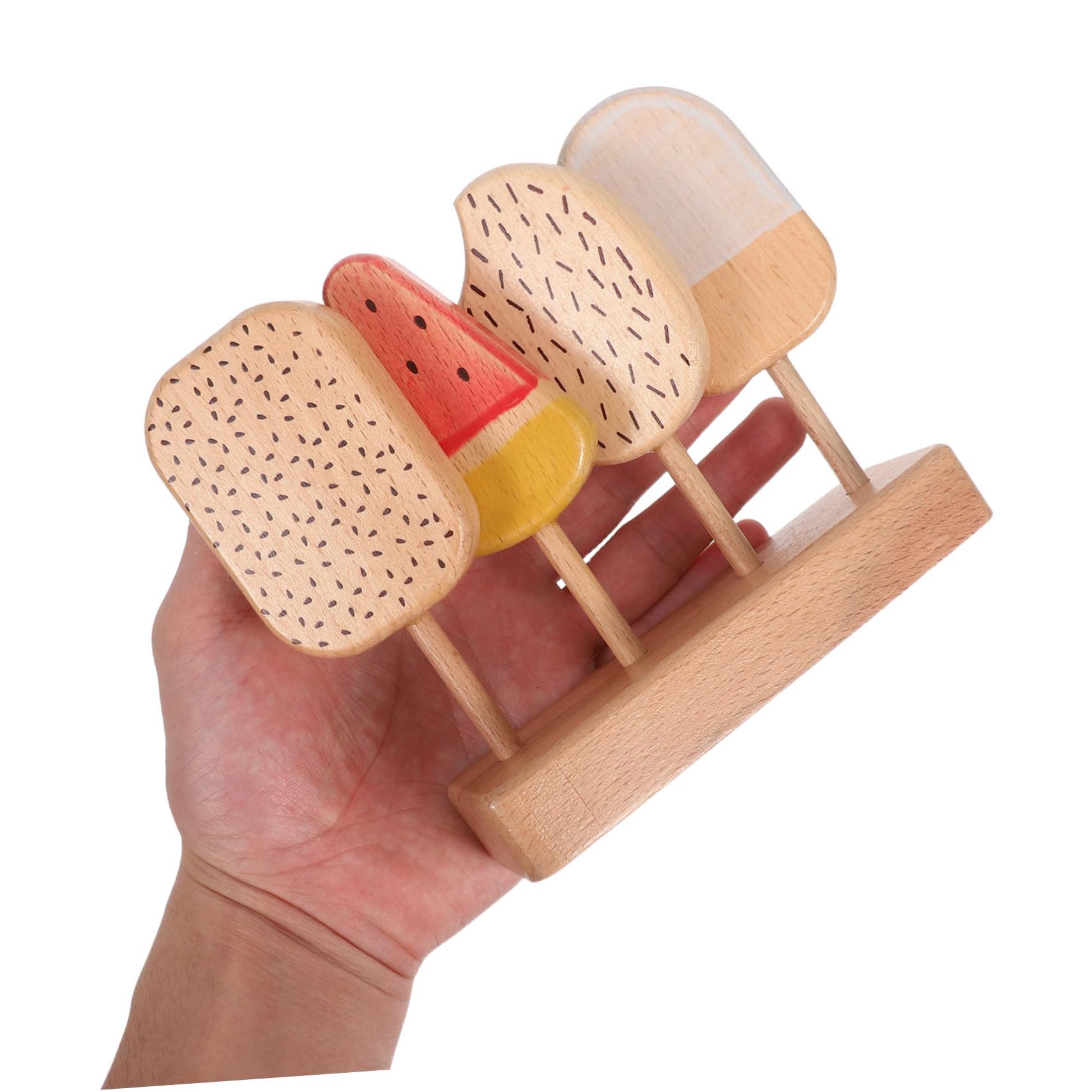 Hohopeti Gioco per Cucina Ragazzo Ragazza in Legno Gelato e Ciambelle Cibo Finto per Giochi di Ruolo Accessori da Cucina per Attività Educative