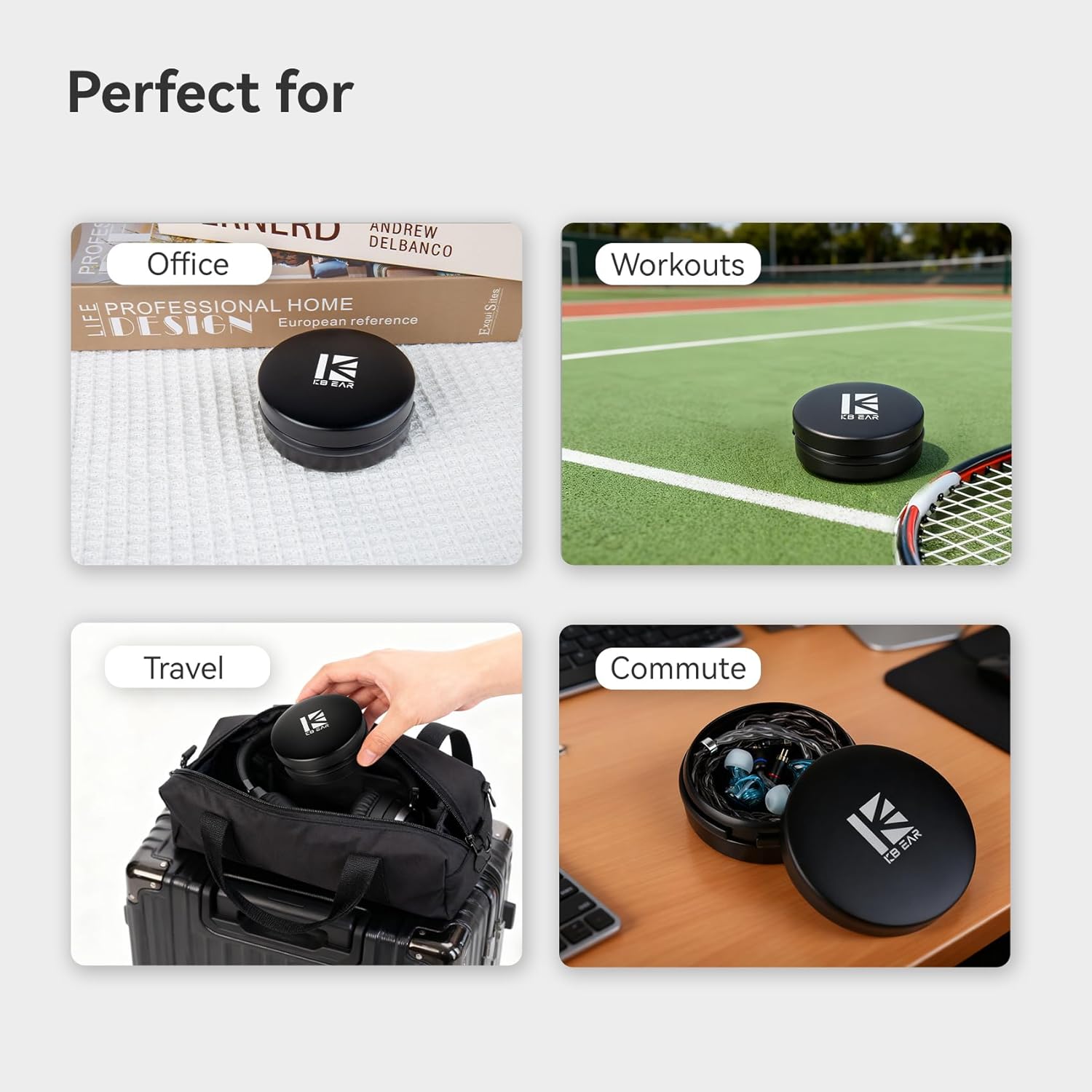 KBEAR BP06 IEMs Case, Portable Aluminum Alloy Earbuds Case, Hard Protective Travel Carrying in Ear Monitors Box for KZ ZS10 PRO, ZS12 PRO 2, ZAR, ZAS, ZA12, Castor, AS16-PRO, Zax, CCZ Melody (Black) - Image 4