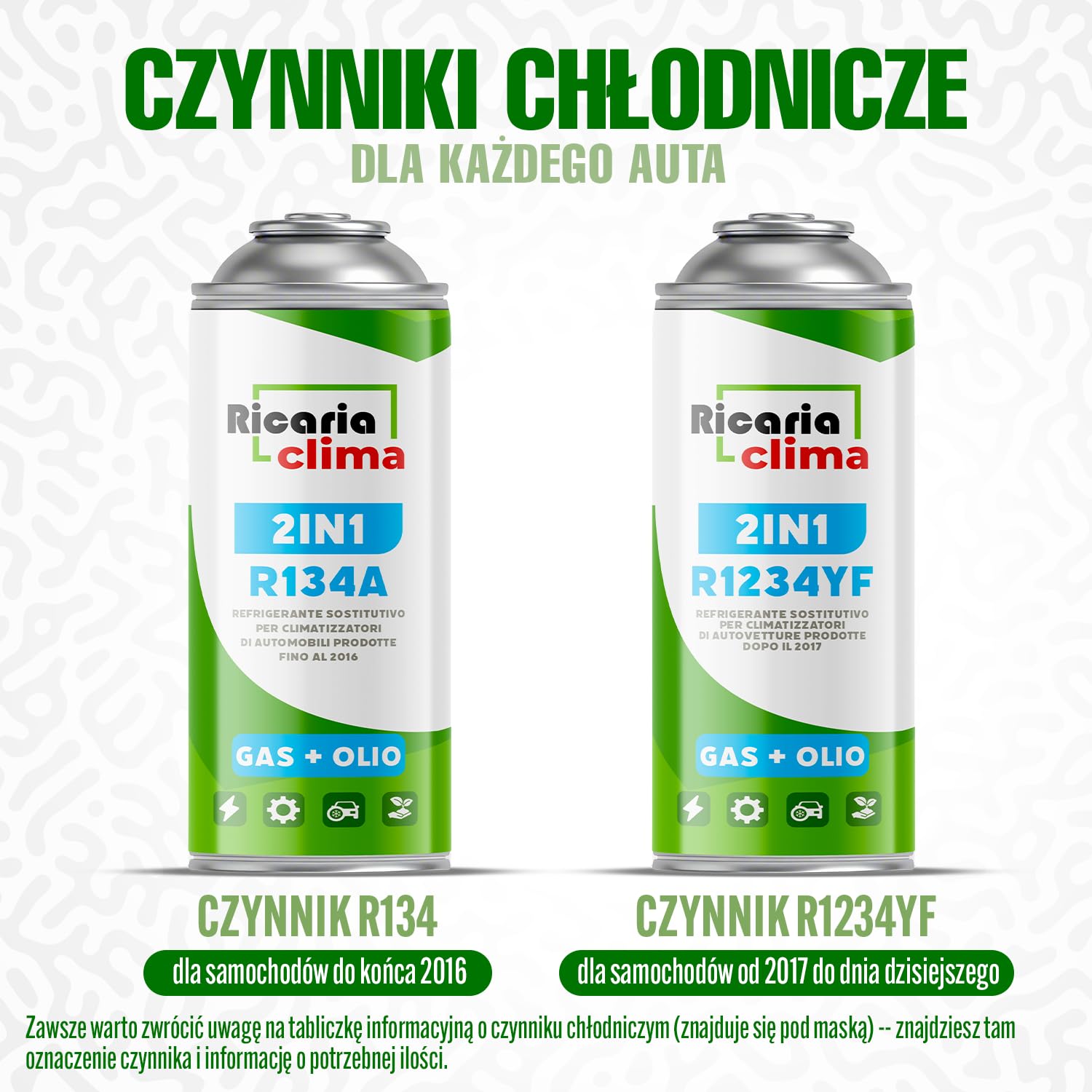 Zamiennik Czynnika Chłodniczego R134a Gaz 1x 235 g z Wężem i Adapterem HP/LP do Klimatyzacji – Napełnianie Klimatyzacji Samochodowej – Gaz R134a – Kartusz Gazu – ECO