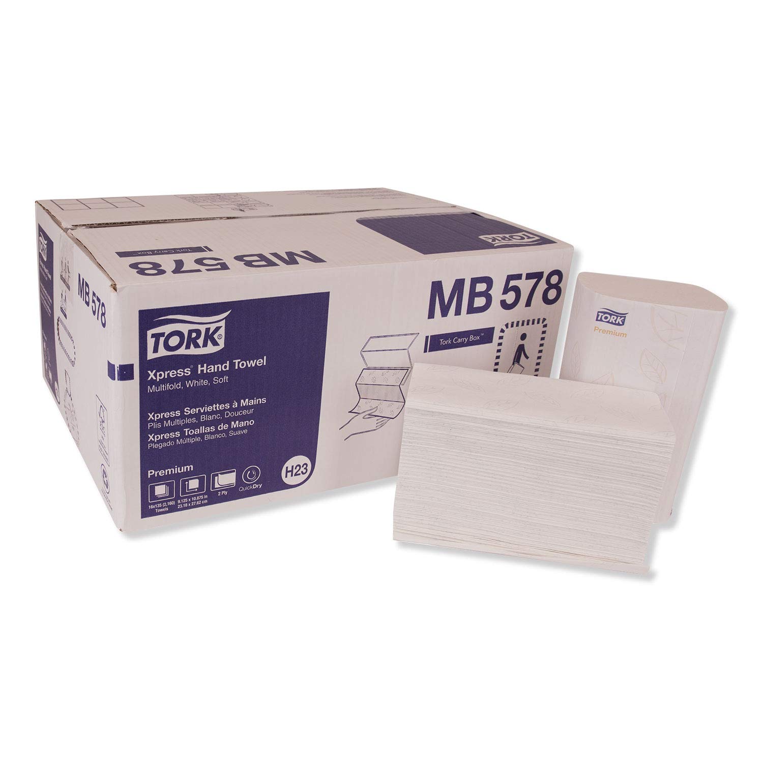 Amazon.com: Tork MB578 Xpress Premium Soft Multifold 3-Panel 2-Ply