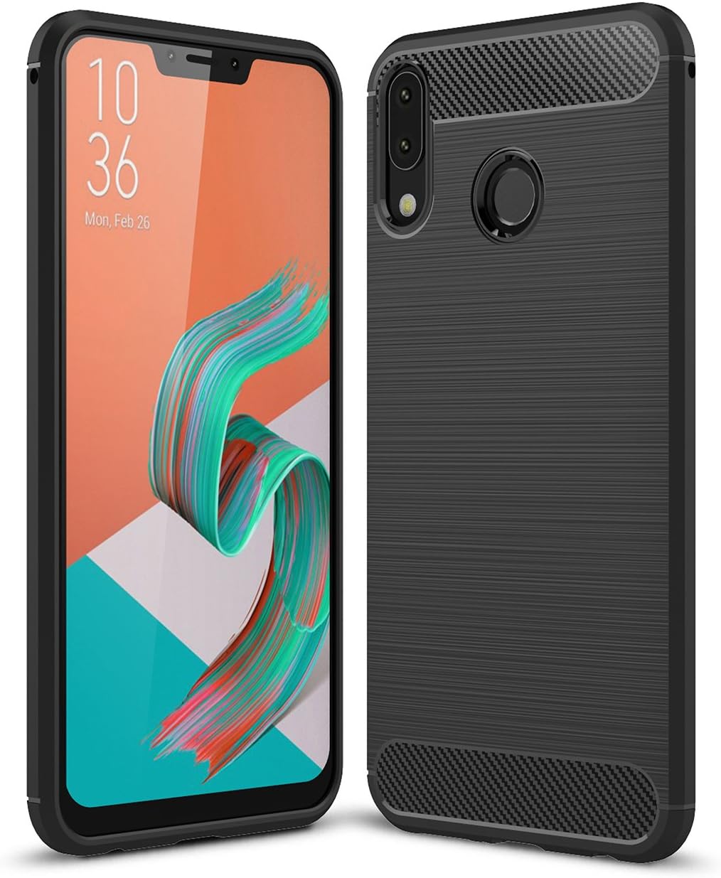 Asus ZenFone 5 Case, AVIDET Shock-Absorption Flexible Soft Gel TPU Silicone Case Cover for Asus Zenfone 5z ZS620KL/ZenFone 5 ZE620KL (Black)
