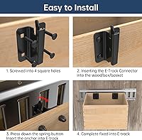 Vista 5 de 6 piezas de conector E-Track con placas cuadradas, conector de accesorio E-Track de acero de montaje en perno para remolques, conector de sujeción