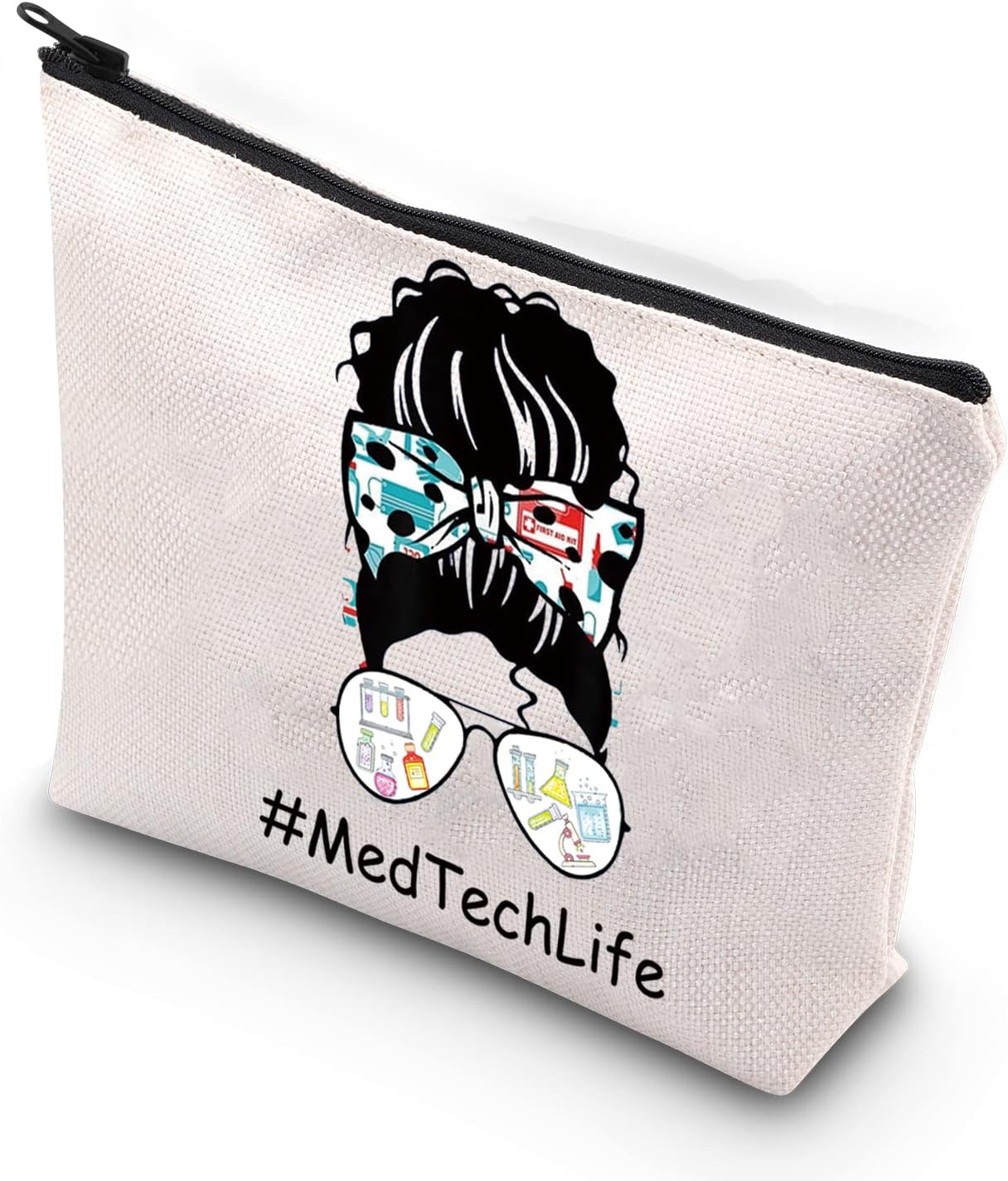 XYANFA Med tech life Makeup Bag Medical Lab Tech Gift Gift For Medical Student Medical Lab Technician Cosmetic Bag, MedTechLife, Fashion