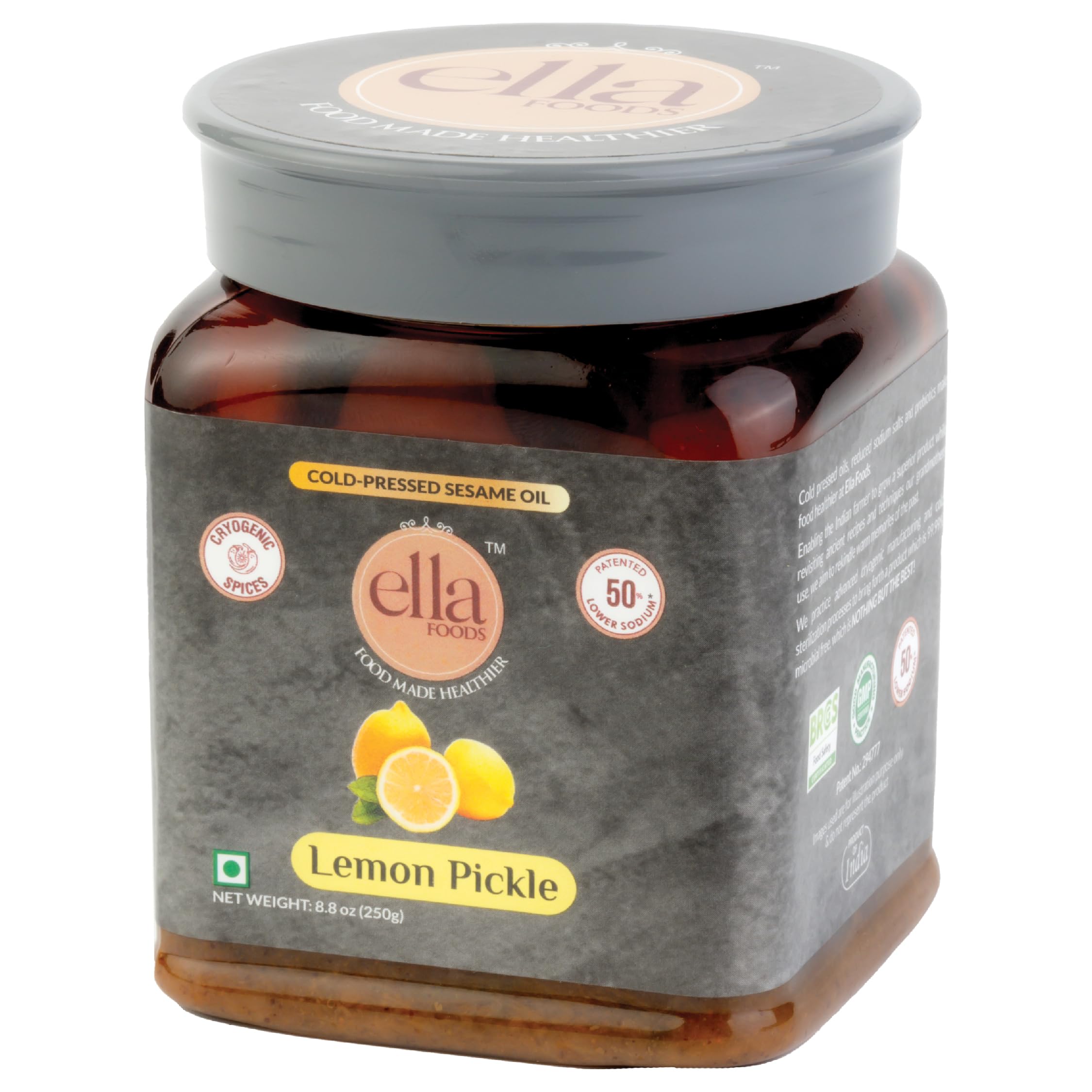 Ella Spices Foods Lemon Pickle|40% Less Sodium|Cold Pressed Sesame Oil|250 Grams (B0989M6MC7) Amazon Price History, Amazon Price Tracker