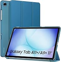 Vista 45 de MoKo Funda para Galaxy Tab A9+/A9 Plus de 11 pulgadas 2023, Funda Protectora Inteligente Delgada con Soporte y Carcasa Trasera Translúcida de PC